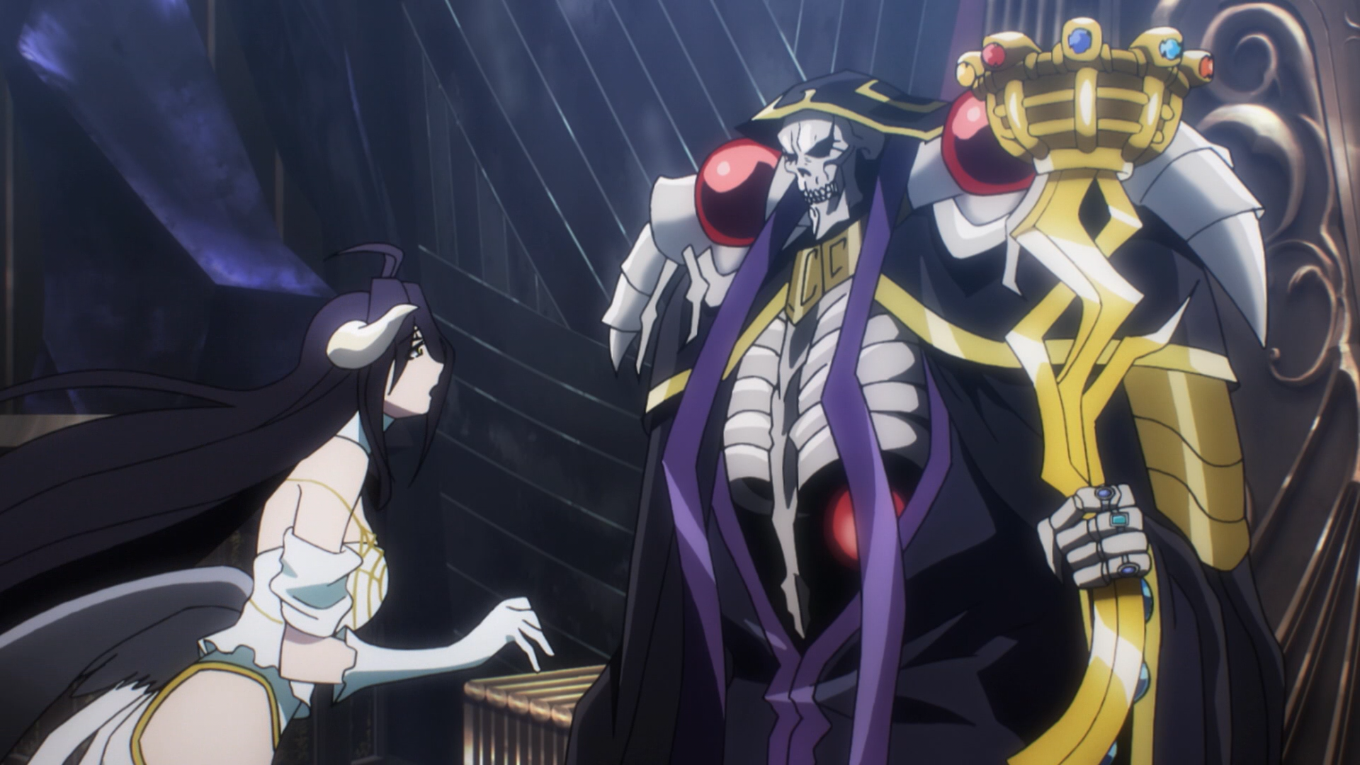 Albedo And Ainz Ooal Gown, Ainz Ooal Gown With Albedo - Ainz Ooal Gown And Albedo , HD Wallpaper & Backgrounds