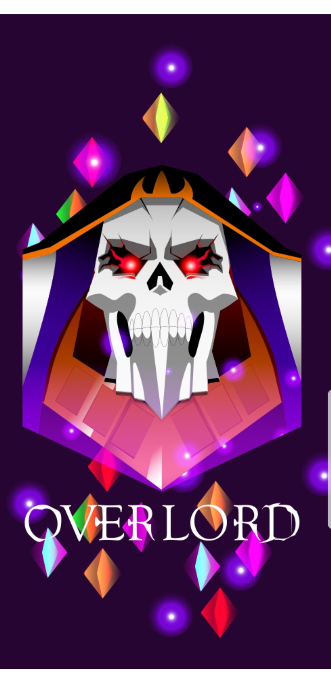 Overlord Fan Art Phone Wallpaper - Skull , HD Wallpaper & Backgrounds