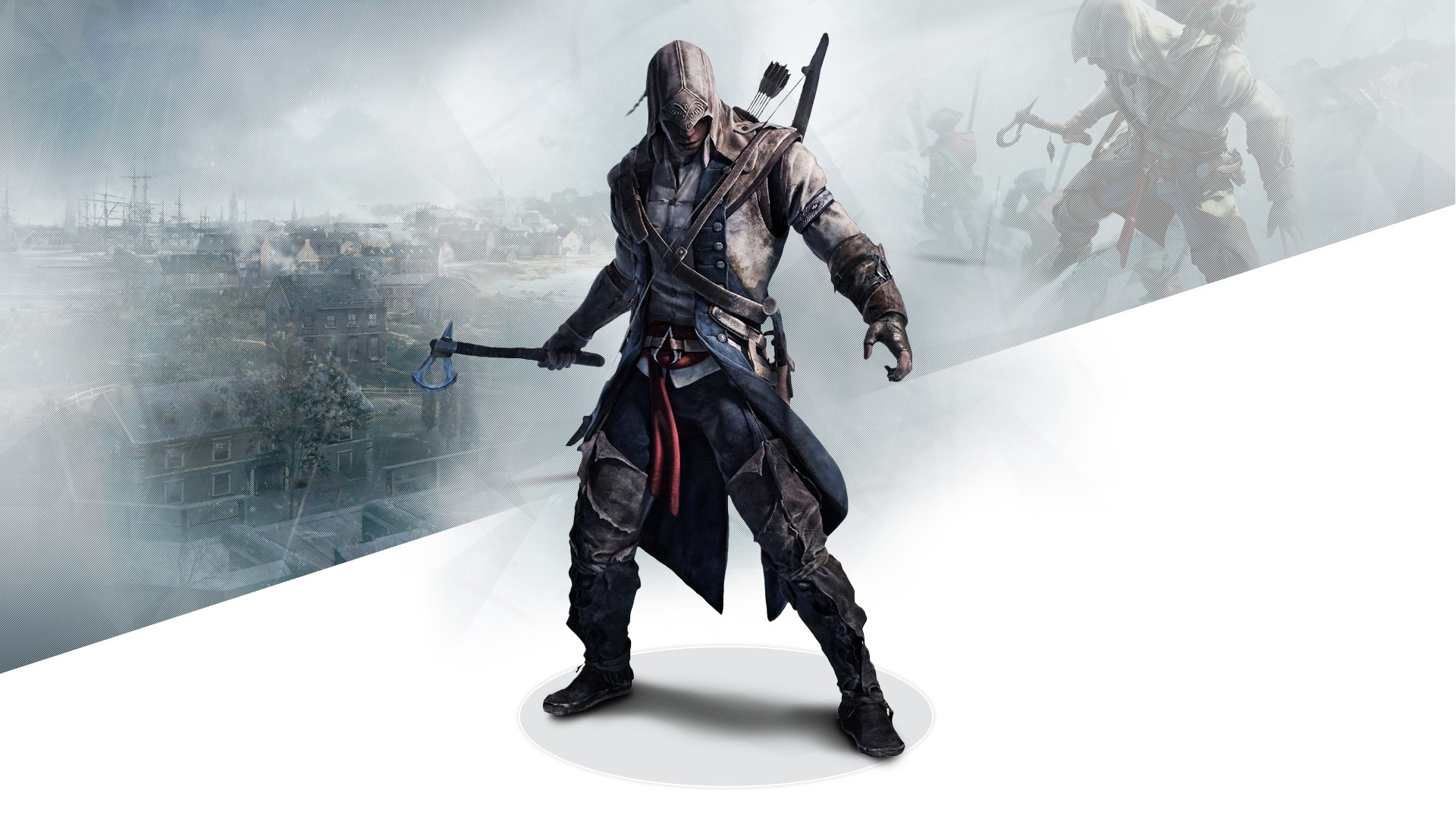 Wallpaper Assassins Creed 3 Art Connor Tomahawk Winter - Connor Kenway , HD Wallpaper & Backgrounds