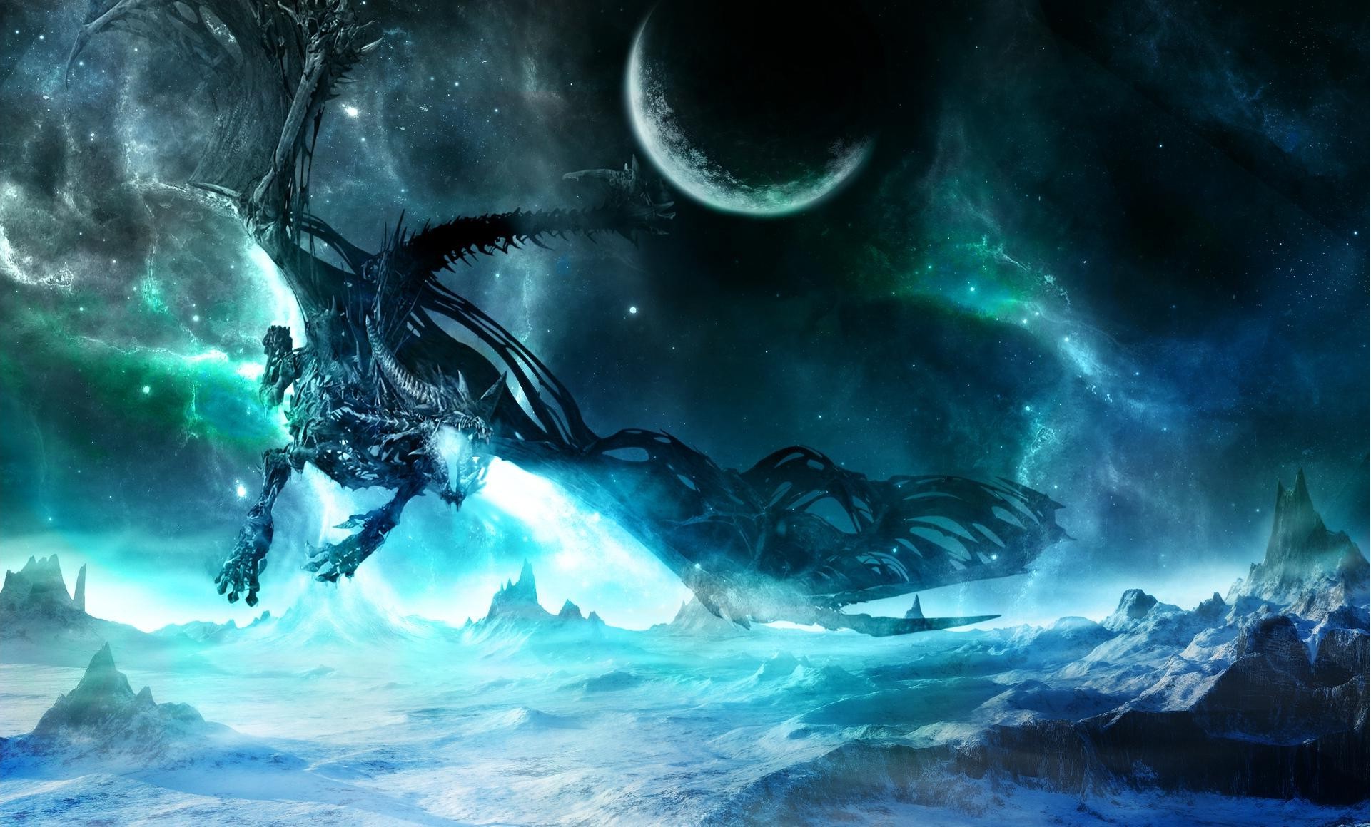 Blue Eyes White Dragon Desktop Backgrounds - Space Dragon Background , HD Wallpaper & Backgrounds