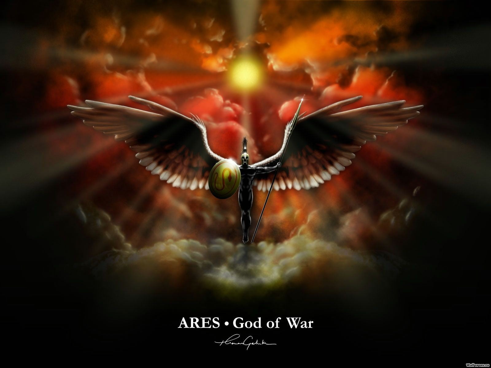 Ares God Of War Illustration, Ares, Greek Mythology, - Ares God Of War , HD Wallpaper & Backgrounds