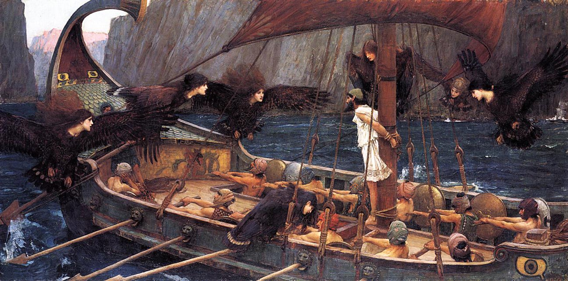 Greek Mythology - Ulysses And The Sirens By John Williams Waterhouse , HD Wallpaper & Backgrounds