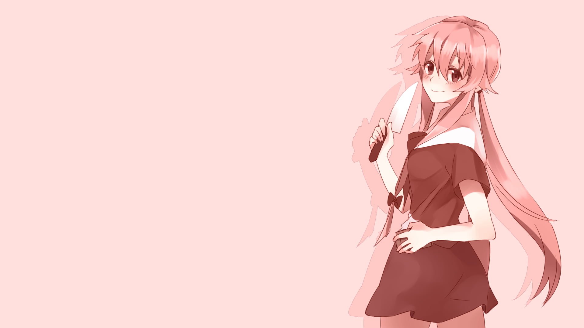 Pink Haired Woman Anime Character Illustration Hd Wallpaper - Gasai Yuno Png , HD Wallpaper & Backgrounds