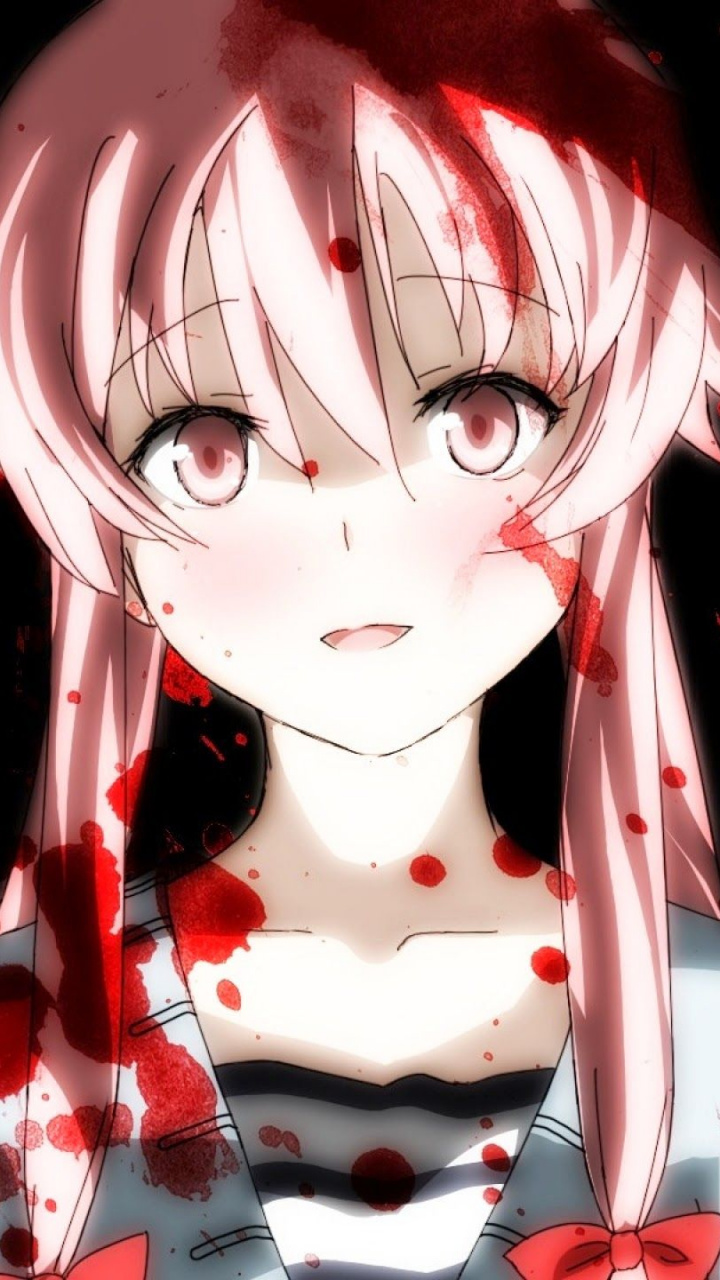 Mirai, Red, Black, Mirai Nikki, Yuno Gasai Hd Wallpaper - Psycho Yuno Gasai , HD Wallpaper & Backgrounds