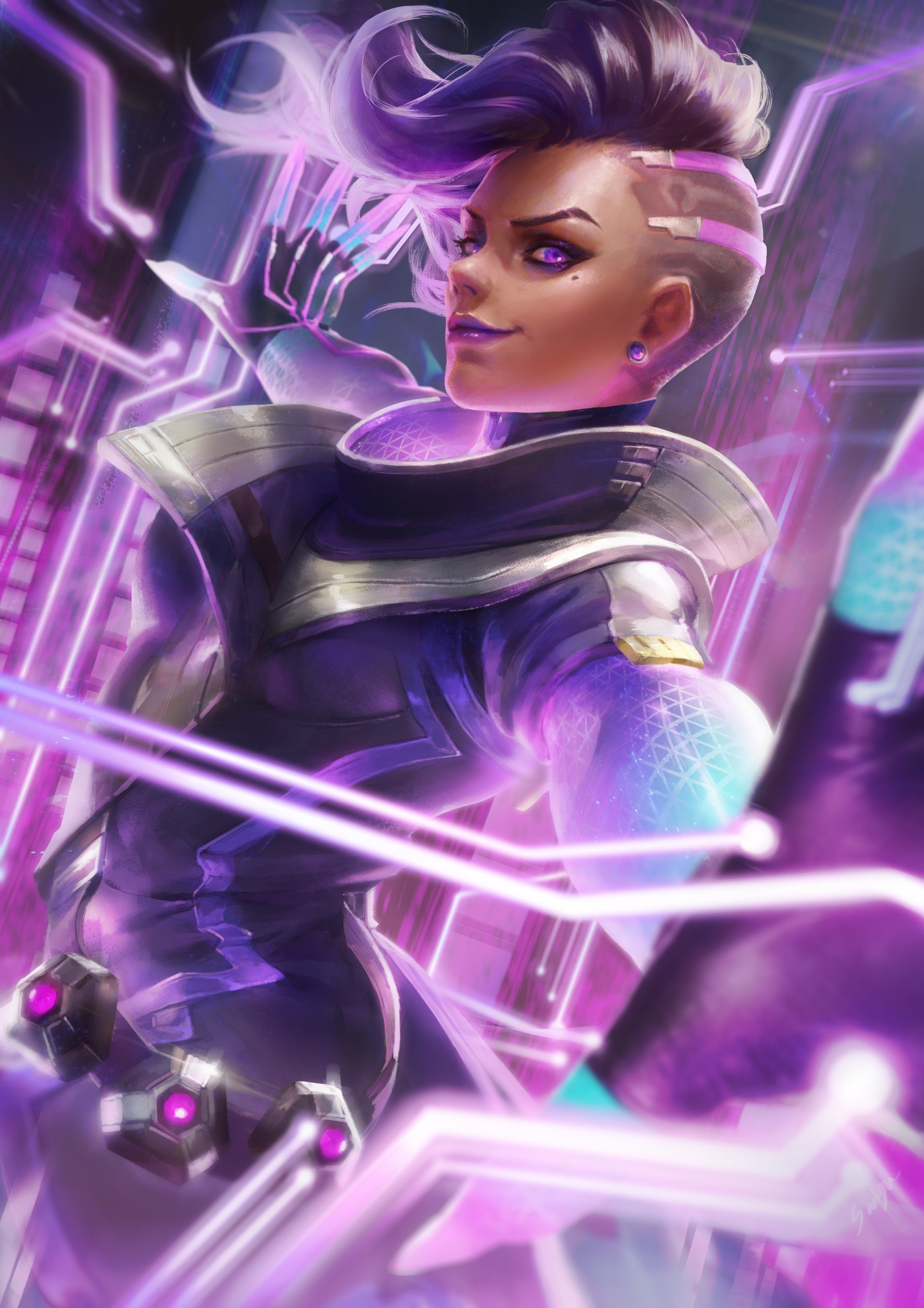 Overwatch Sombra Overwatch Wallpaper And Background - Sombra Overwatch Wallpaper Phone , HD Wallpaper & Backgrounds