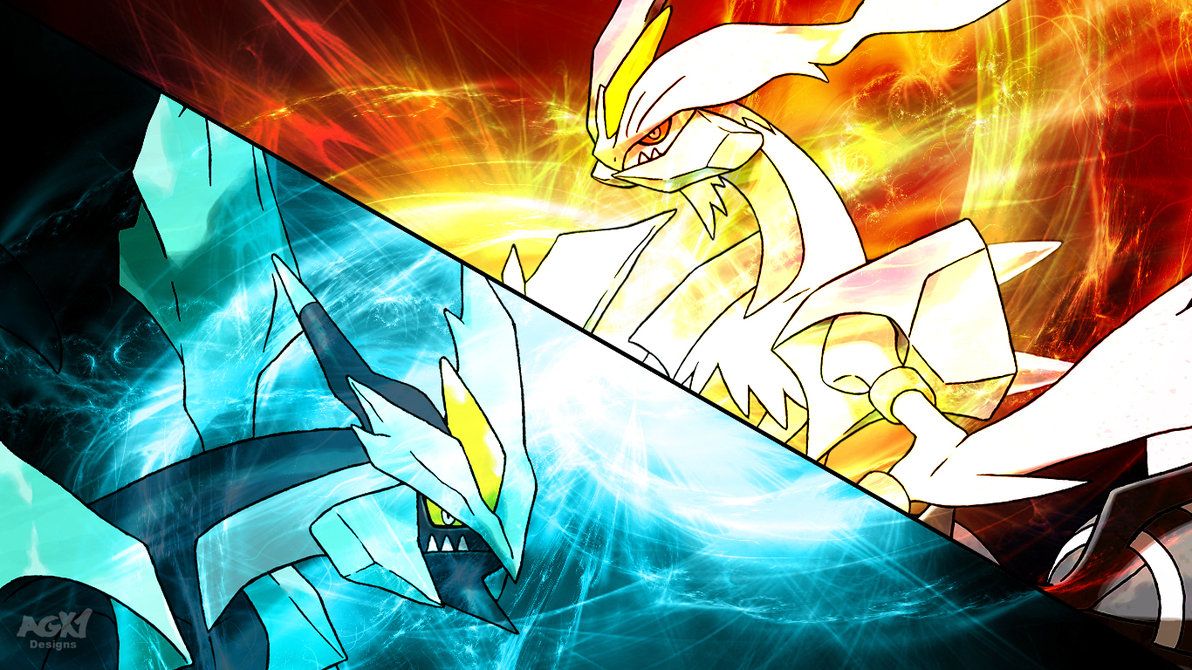 Black Kyurem And White Kyurem - Pokemon Black And White 2 Background , HD Wallpaper & Backgrounds