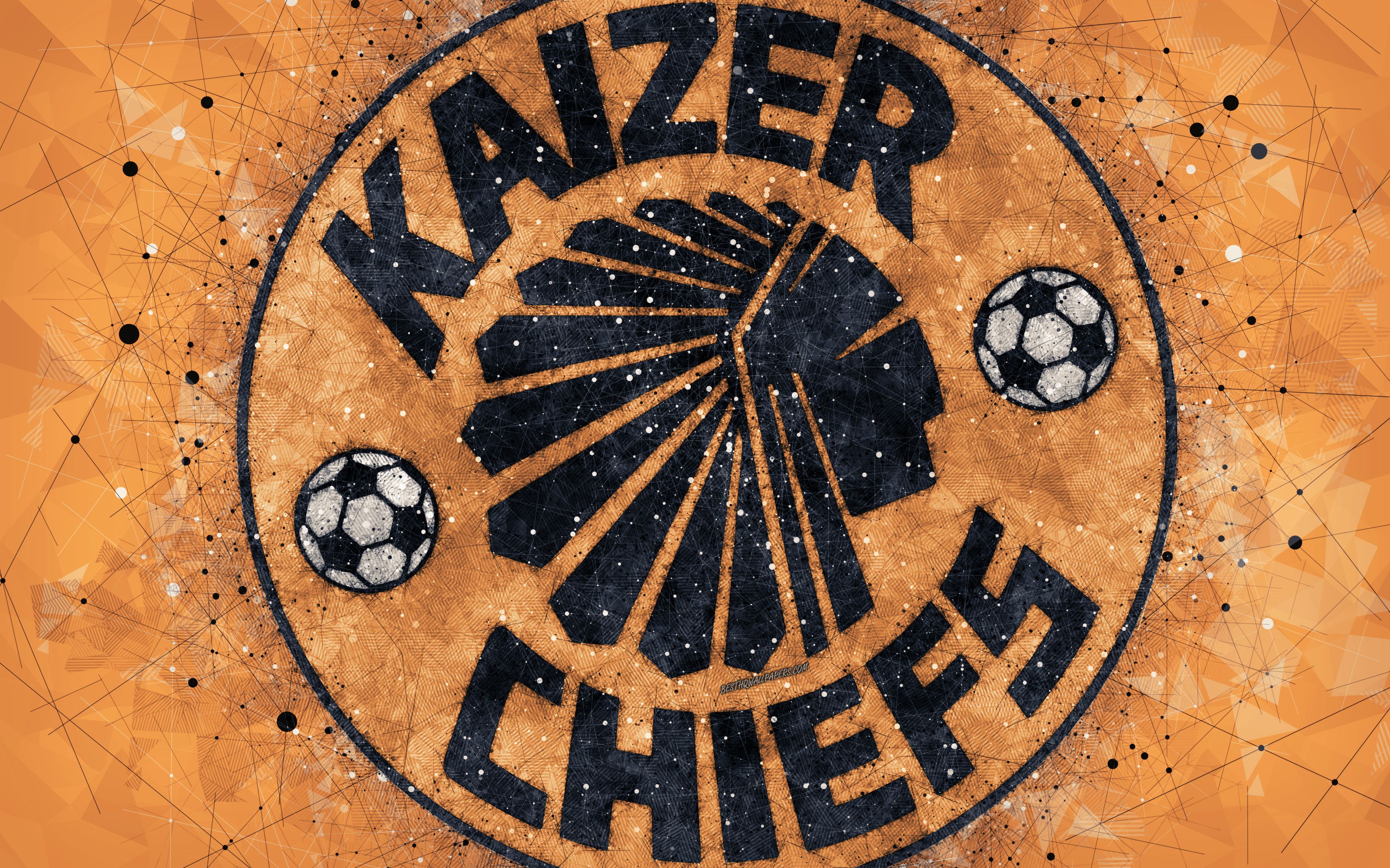 Download Wallpapers Kaizer Chiefs Fc, 4k, Logo, Geometric - Kaizer Chiefs New Kit , HD Wallpaper & Backgrounds