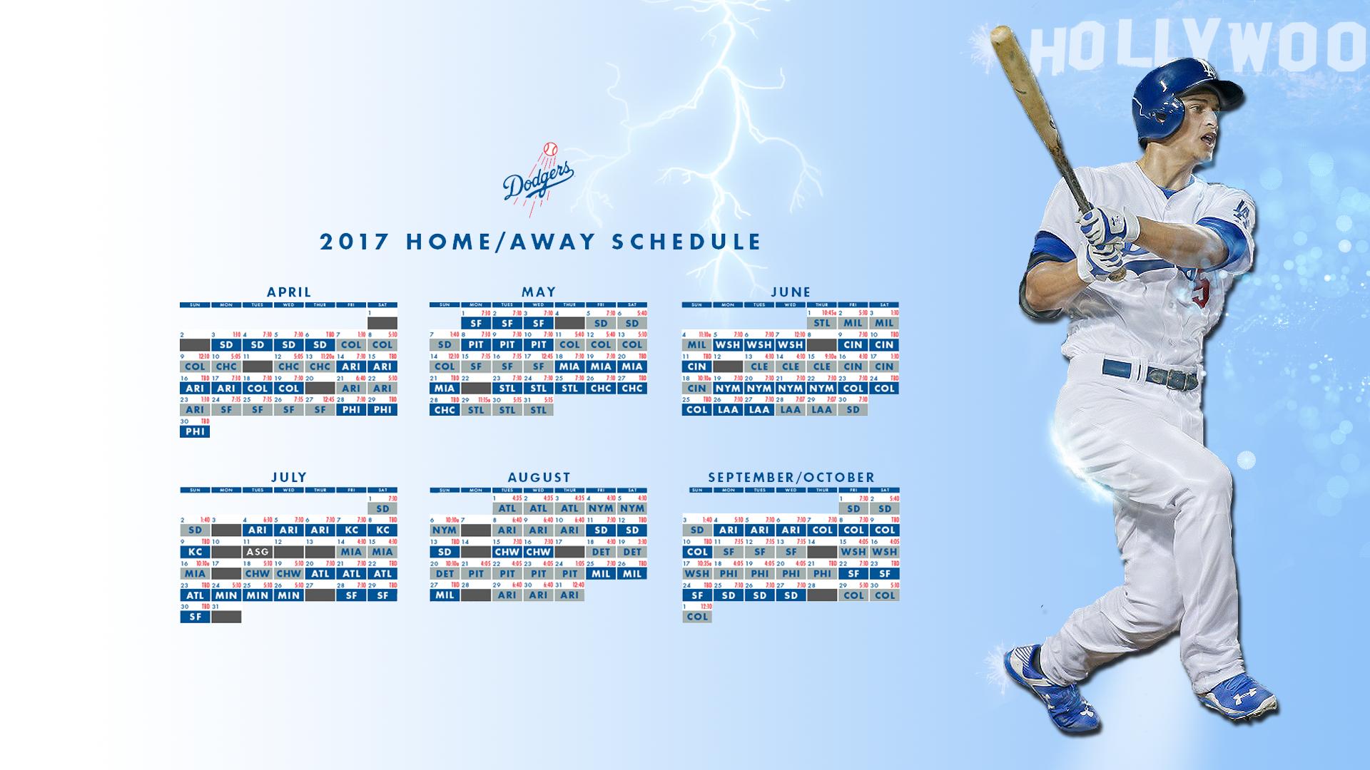 Made A 2017 Schedule Wallpaper Featuring Corey Seager - Dodgers 2017 , HD Wallpaper & Backgrounds
