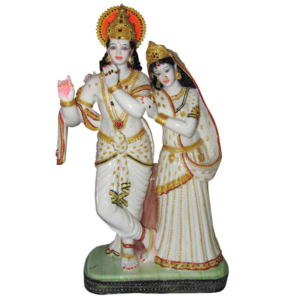 Lord Radha Krishna Synthetic Marble Idol - Radha Krishna Marble Idol , HD Wallpaper & Backgrounds
