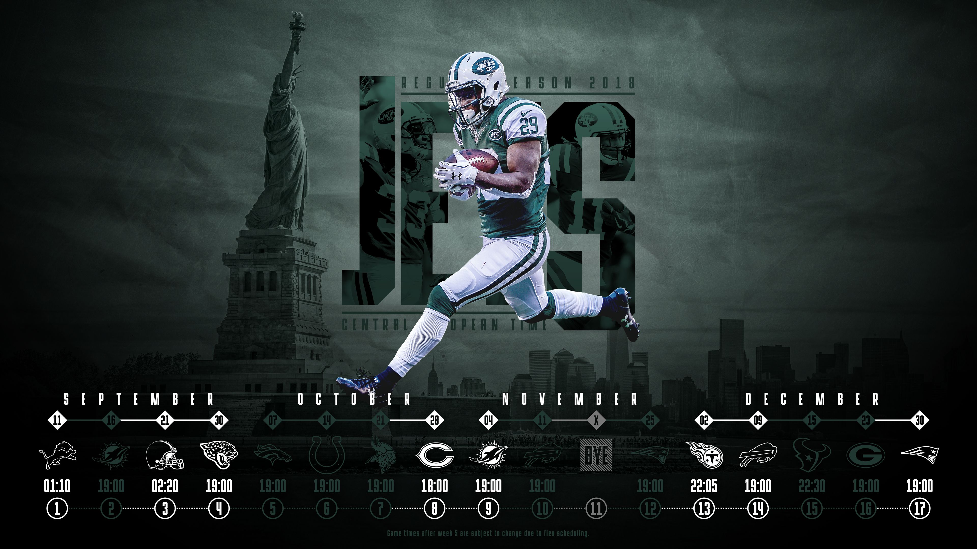 Schedule Wallpaper For The New York Jets Regular Season, - New York Jets 2018 Schedule , HD Wallpaper & Backgrounds