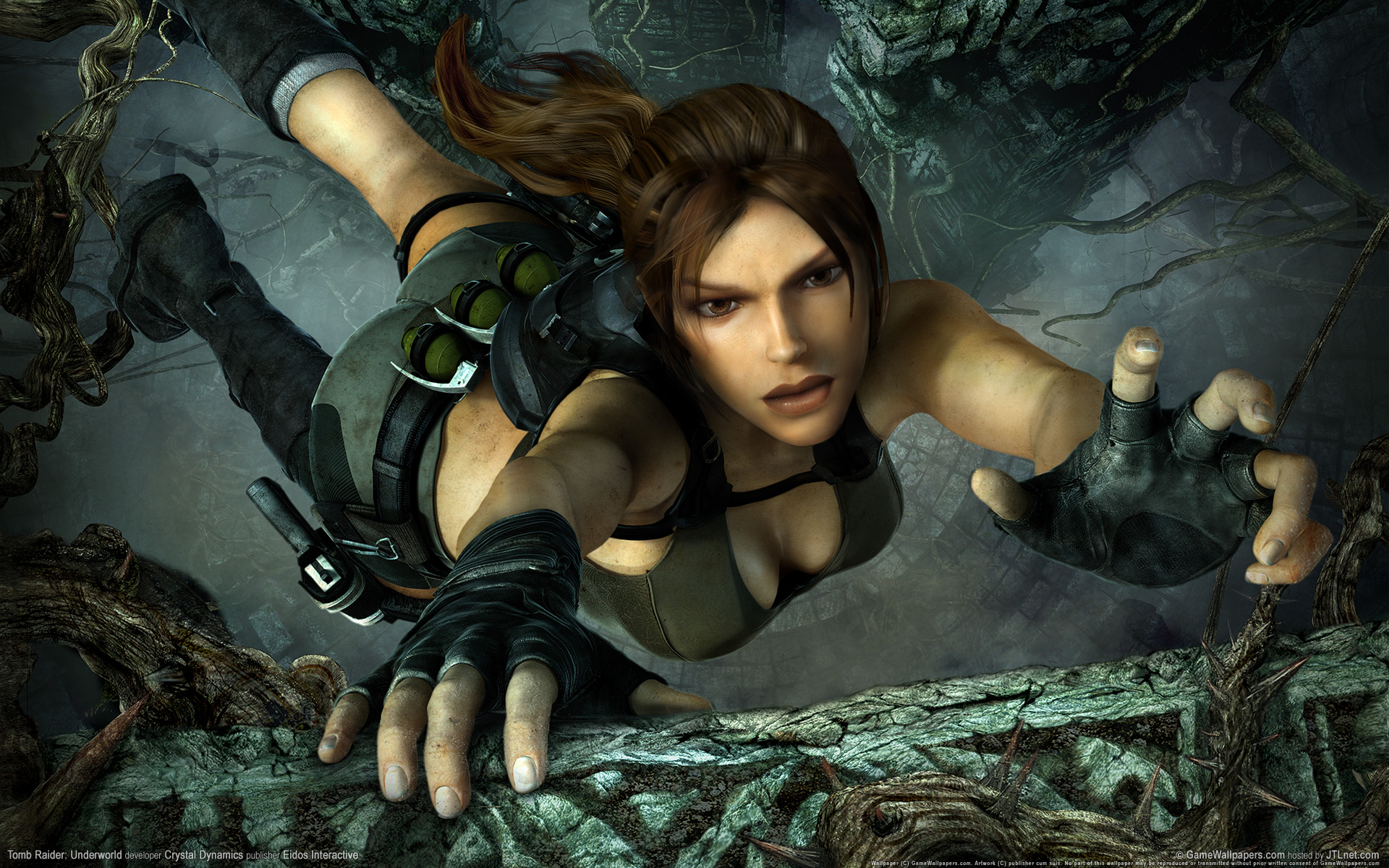 Tomb Raider Underworld Wallpaper - Lara Croft Tomb Raider Game Hot , HD Wallpaper & Backgrounds