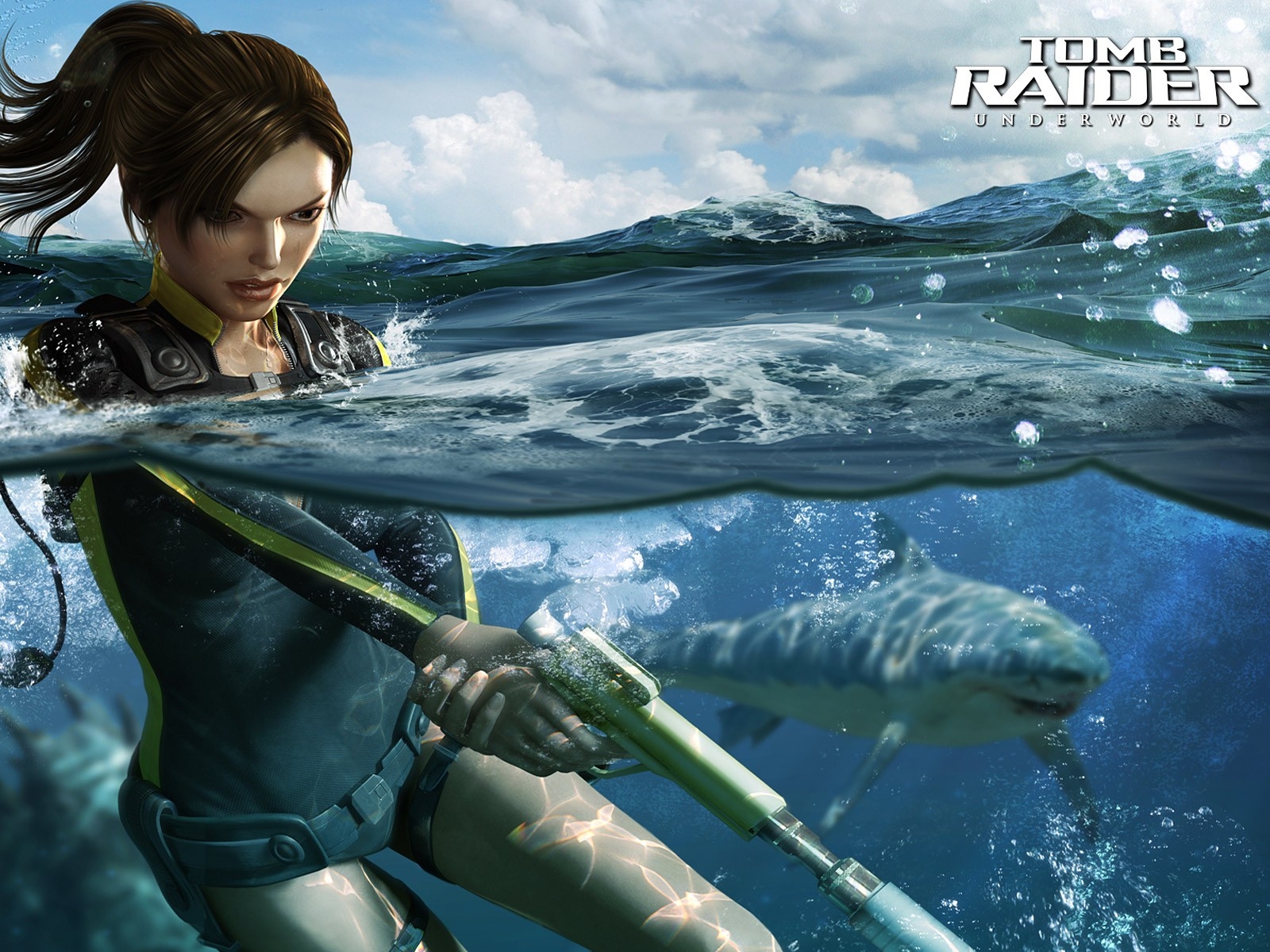 Video Games Tomb Raider Sharks Tomb Raider Underworld - Tomb Raider Underworld , HD Wallpaper & Backgrounds