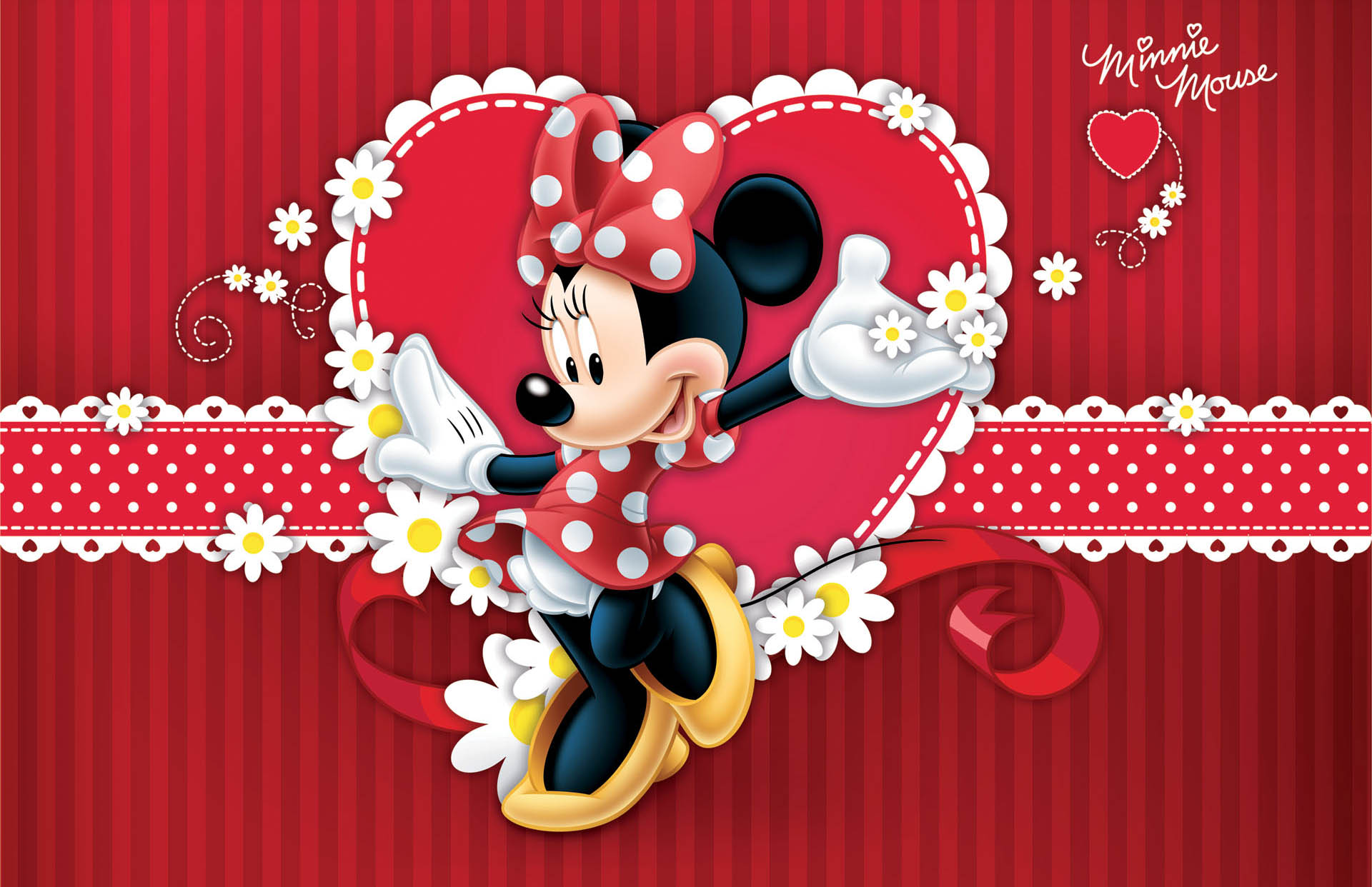 Minnie Mouse Wallpaper - Minnie Mouse Red Background , HD Wallpaper & Backgrounds