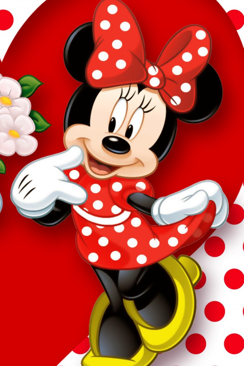 Wallpaper Minnie Mouse, Mickey Mouse, Mouse - Minnie Mouse Merah , HD Wallpaper & Backgrounds