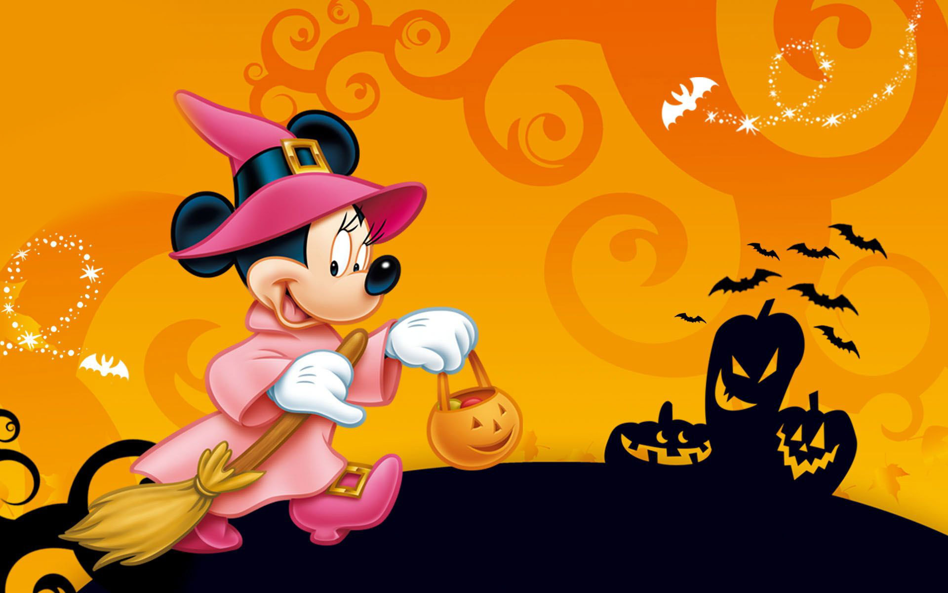 Minnie Mouse Wallpaper Border - Minnie And Mickey Mouse Halloween , HD Wallpaper & Backgrounds
