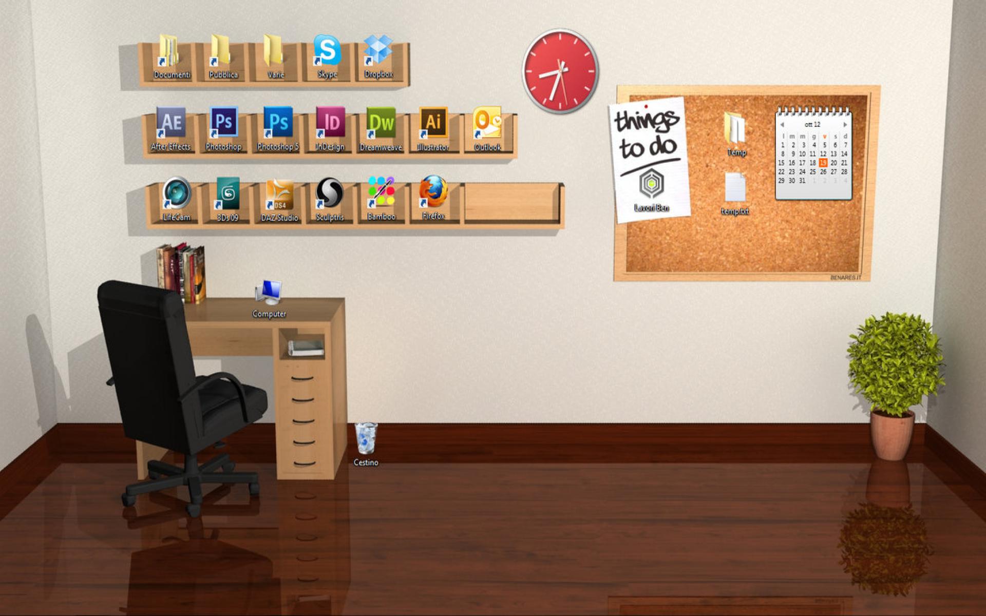 Empty Office Desktop Wallpaper › Picserio - 3d Desktop Wallpaper Room , HD Wallpaper & Backgrounds