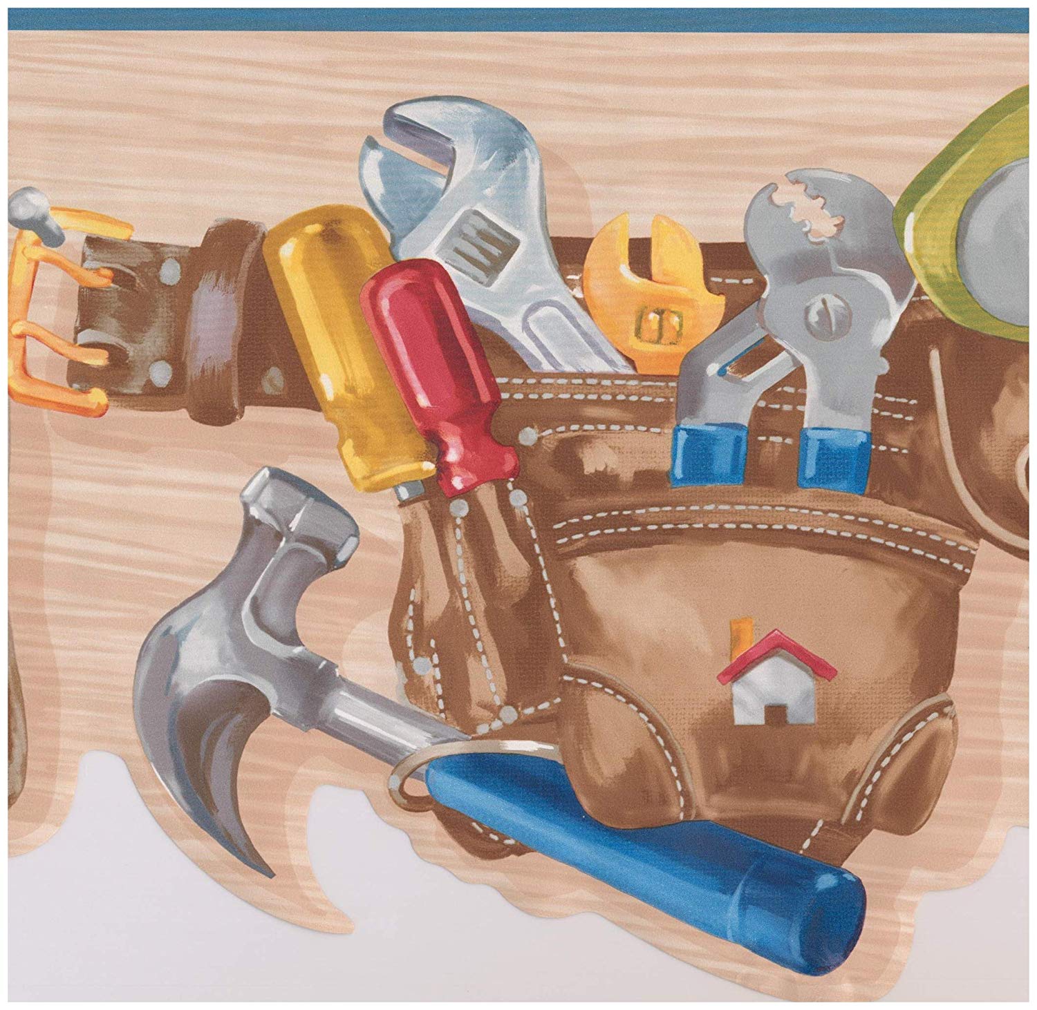 Brown Tool Belt With Screwdriver Hammer Wrench Tape - Cartoon Screwdriver Hammer , HD Wallpaper & Backgrounds