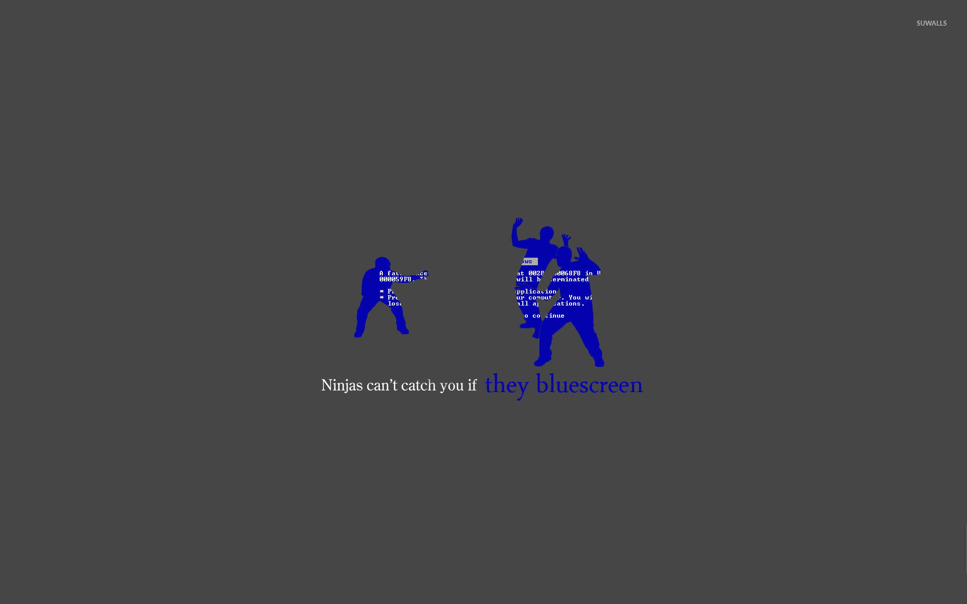 Blue Screen Wallpaper - Ninjas Cant Catch You If You Re , HD Wallpaper & Backgrounds