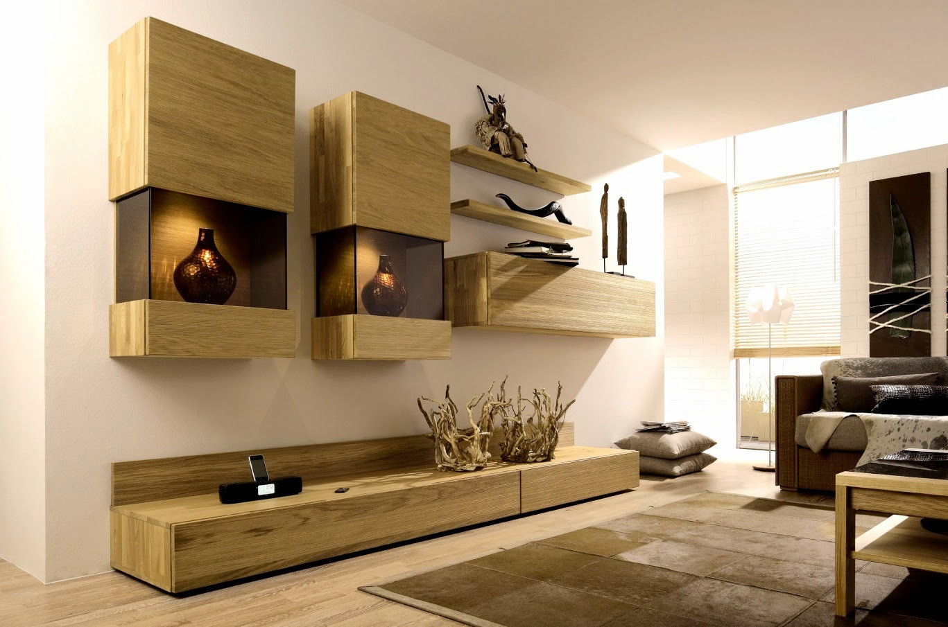 Modern Tv Shelf For Living Room Wall Units Cabinet - Modern Wall Unit Designs For Living Room , HD Wallpaper & Backgrounds