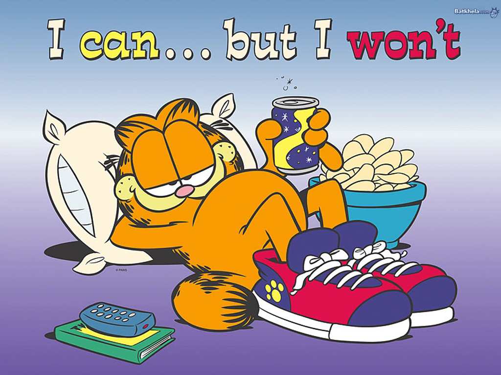 Garfield Being Lazy Wallpapers - Garfield I Can But I Won T , HD Wallpaper & Backgrounds