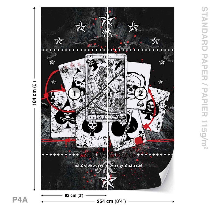 Cards Skull Tarot Wallpaper Mural - Poster , HD Wallpaper & Backgrounds