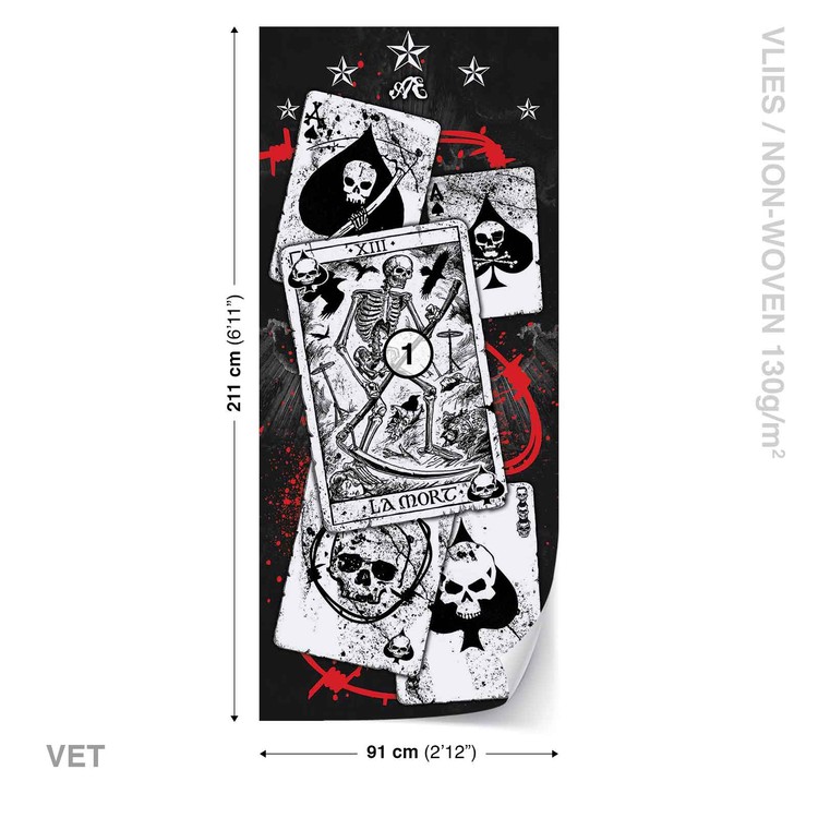 Cards Skull Tarot Wallpaper Mural - Illustration , HD Wallpaper & Backgrounds