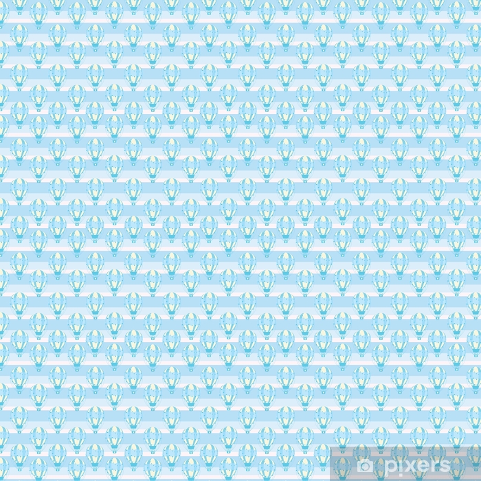 Baby Shower Seamless Pattern With Cute Blue Hot Air - Electric Blue , HD Wallpaper & Backgrounds