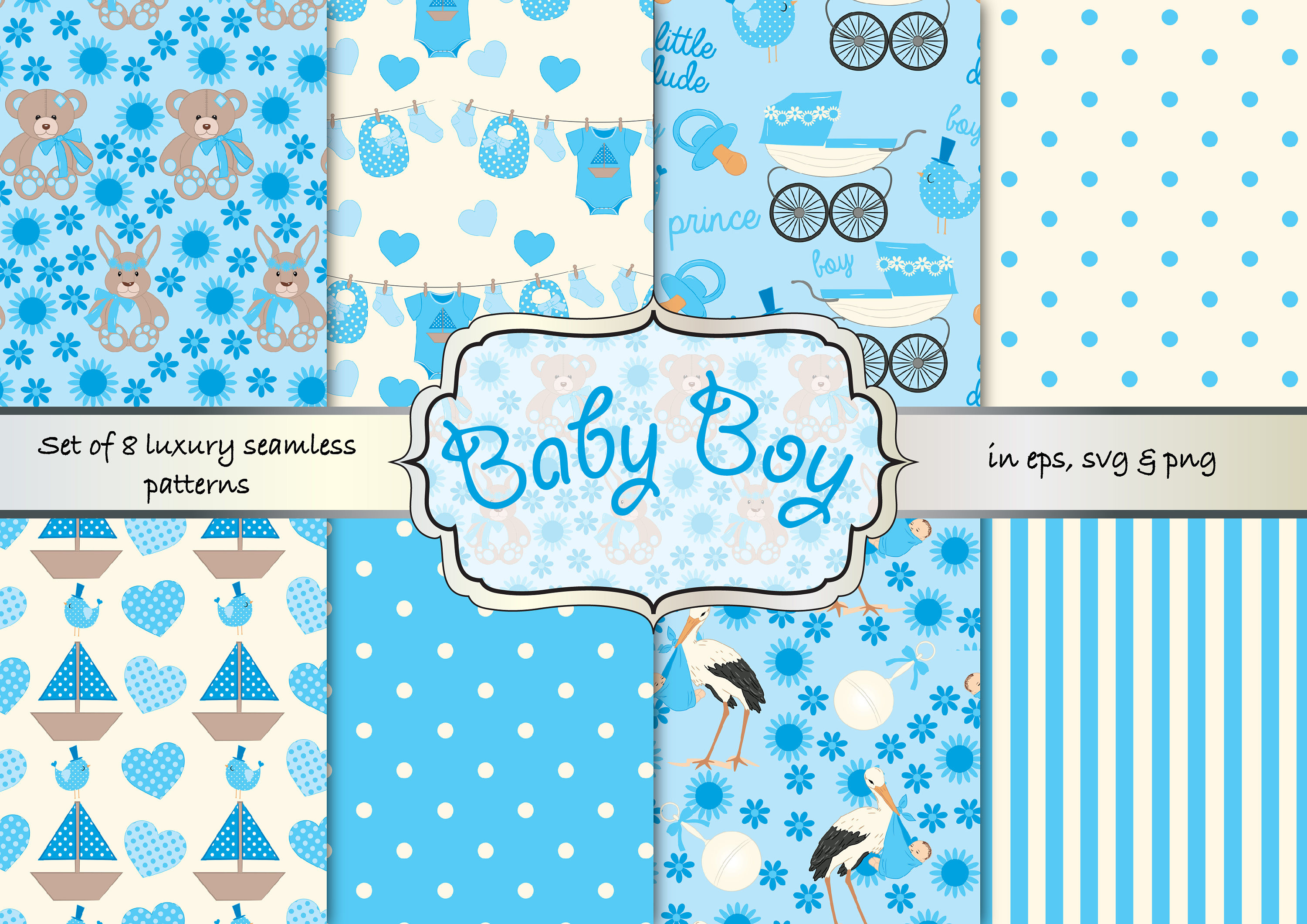 Baby Boy Digital Paper, Baby Boy Seamless Pattern, - Pattern , HD Wallpaper & Backgrounds