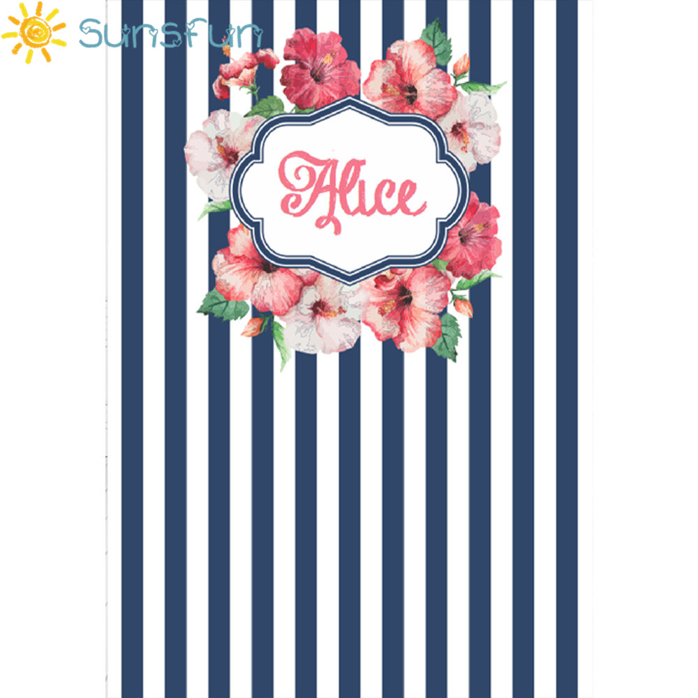 Sunsfun 5x7ft Blue And White Stripes Floral Photography - Greeting Card , HD Wallpaper & Backgrounds