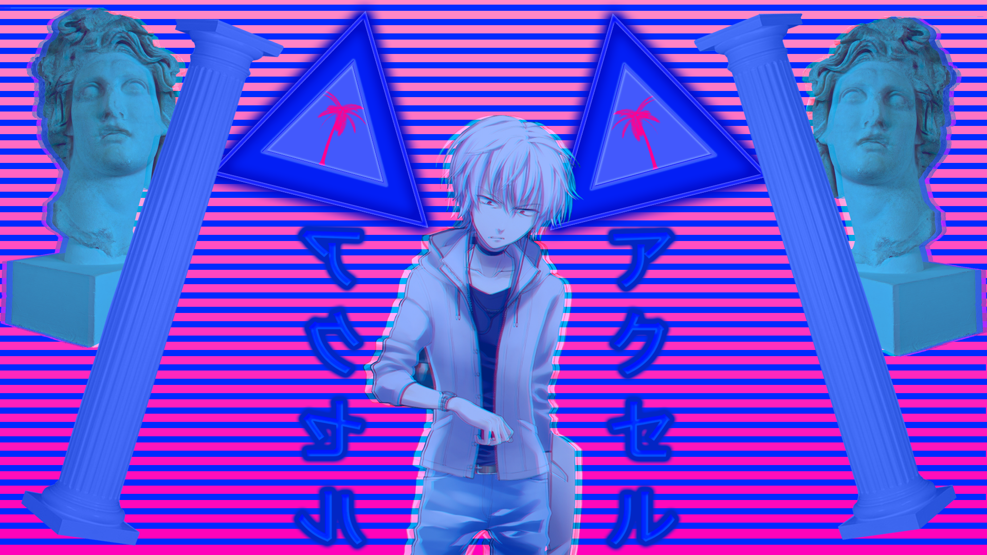 New Vaporwave Pic I Made This Time With Accelerator - Cartoon , HD Wallpaper & Backgrounds