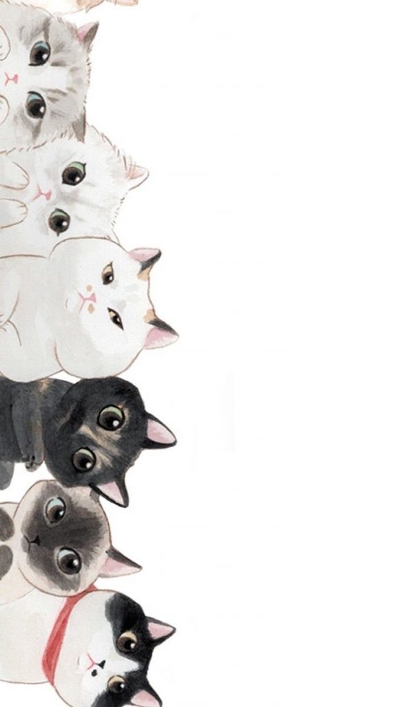 Cute Cat Wallpaper Cartoon , HD Wallpaper & Backgrounds
