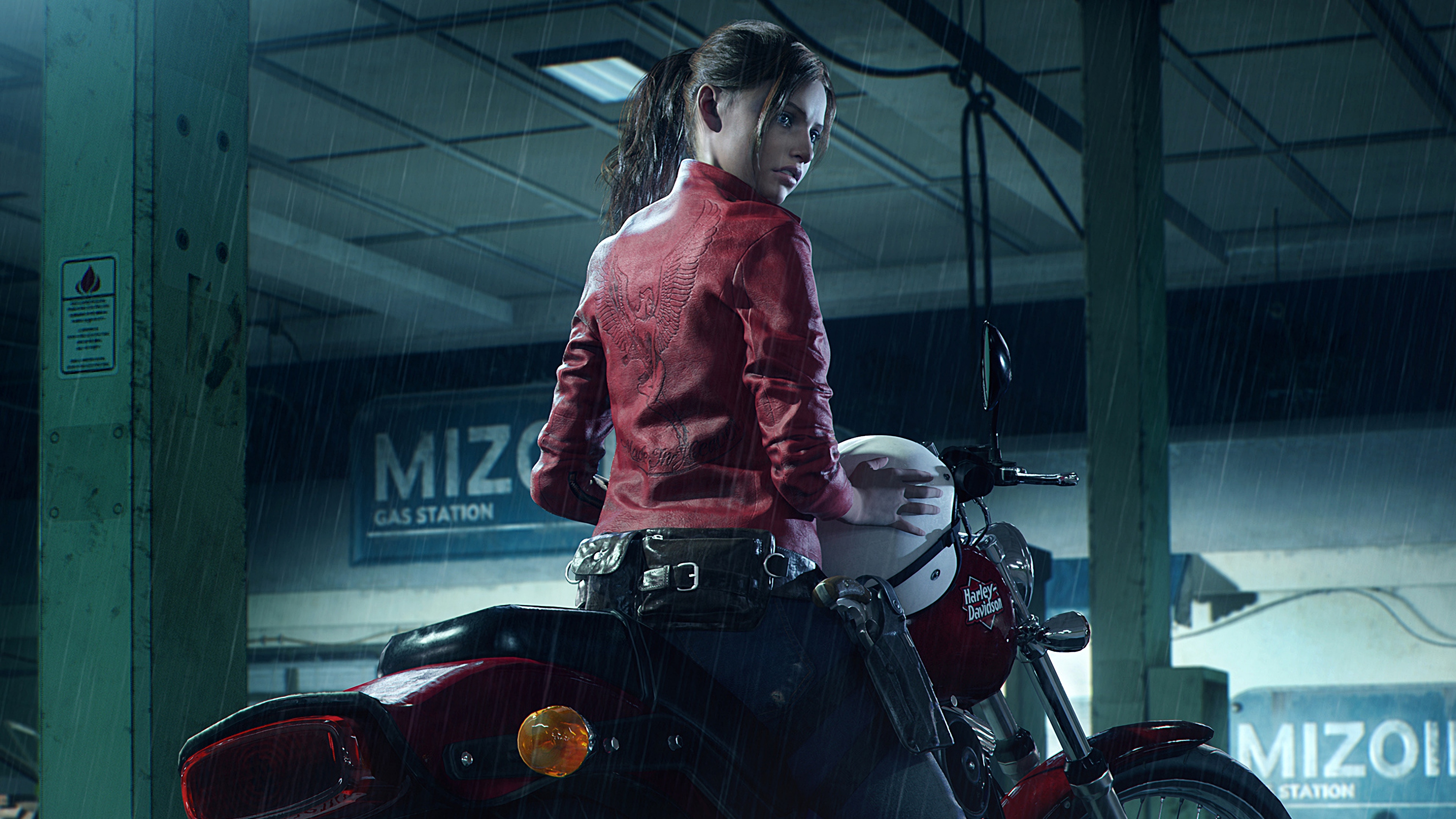 Resident Evil 2 2019 Claire Redfield Harley Davidson - Resident Evil 2 Remake Claire , HD Wallpaper & Backgrounds