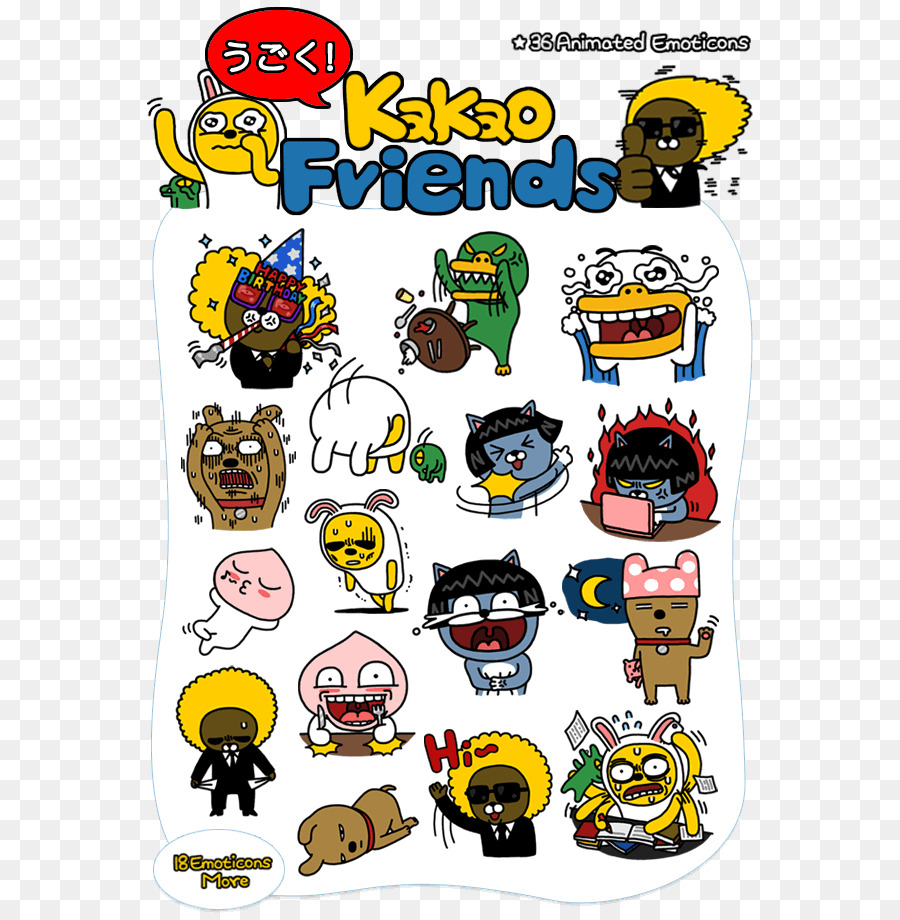 Smiley, Emoticon, Kakao Friends, Text Png , HD Wallpaper & Backgrounds