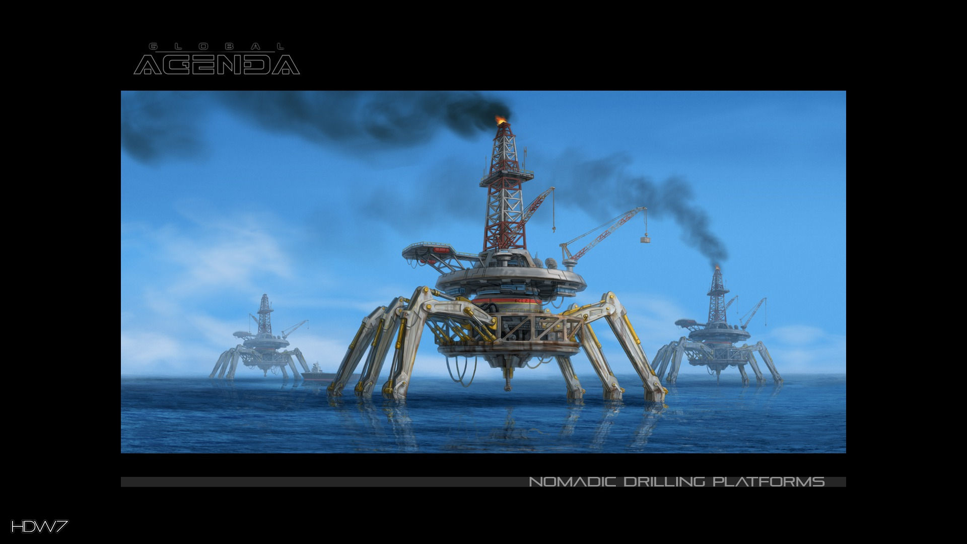 Global Agenda Nomadic Drilling Platforms Widescreen - Sci Fi Oil Rig , HD Wallpaper & Backgrounds