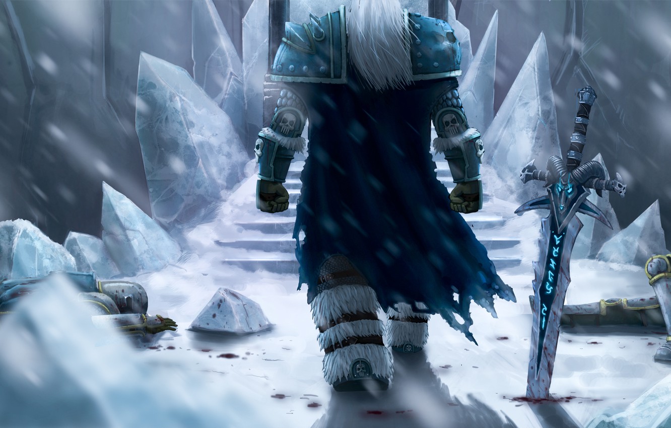 Photo Wallpaper Winter, Snow, Sword, Ice, Blizzard, - World Of Warcraft Wallpaper Arthas , HD Wallpaper & Backgrounds