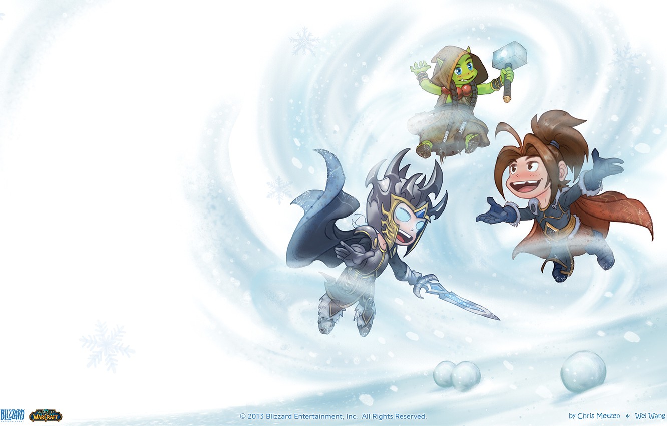 Photo Wallpaper Children, World Of Warcraft, Lich King, - World Of Warcraft Snow Fight , HD Wallpaper & Backgrounds
