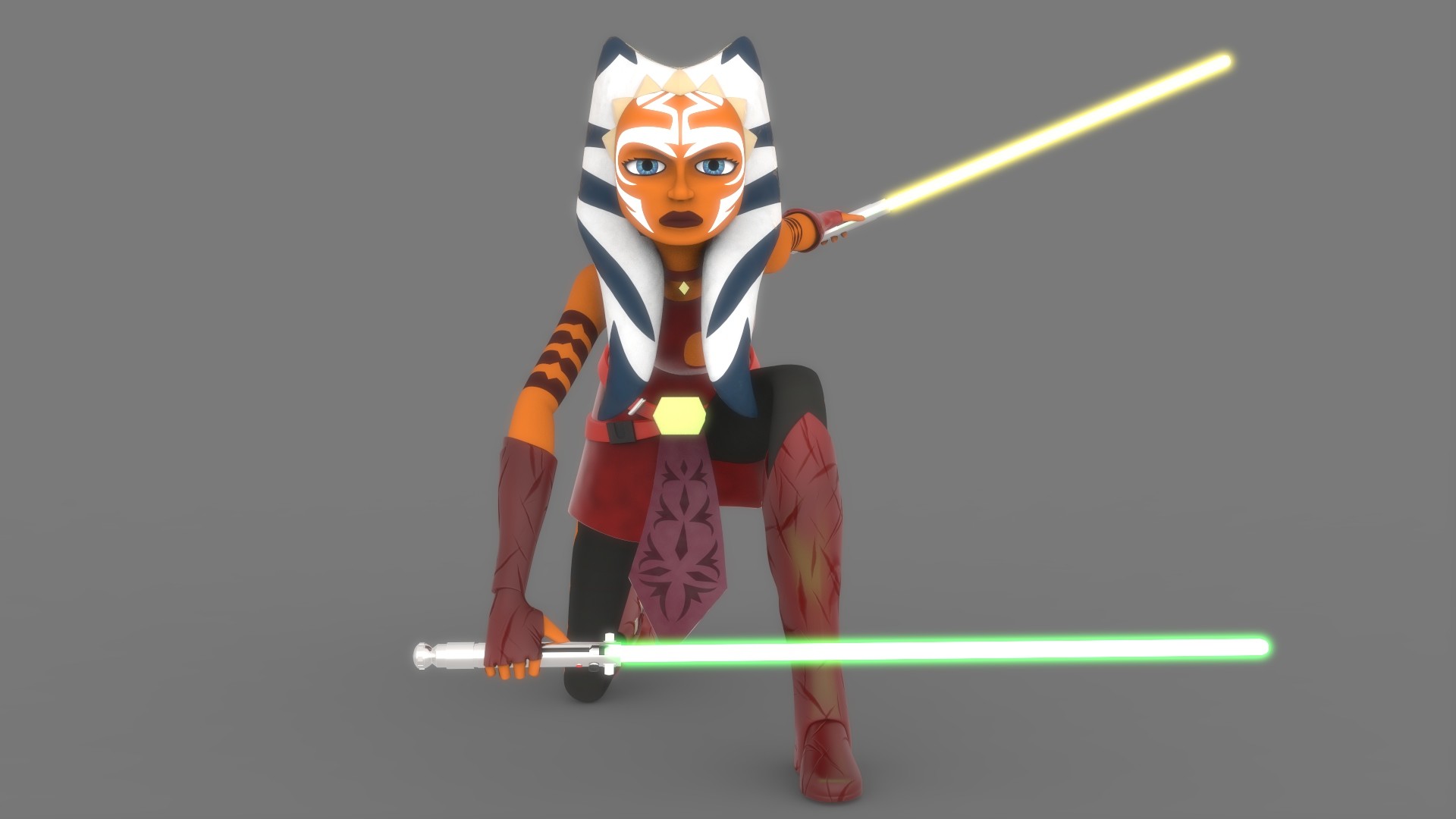 Tap To Unmute - Ahsoka Tano 3d Maya Model , HD Wallpaper & Backgrounds