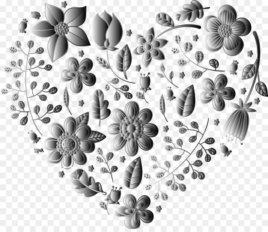 Flower, Grayscale, Desktop Wallpaper, Visual Arts, - Gold Hearts No Background , HD Wallpaper & Backgrounds