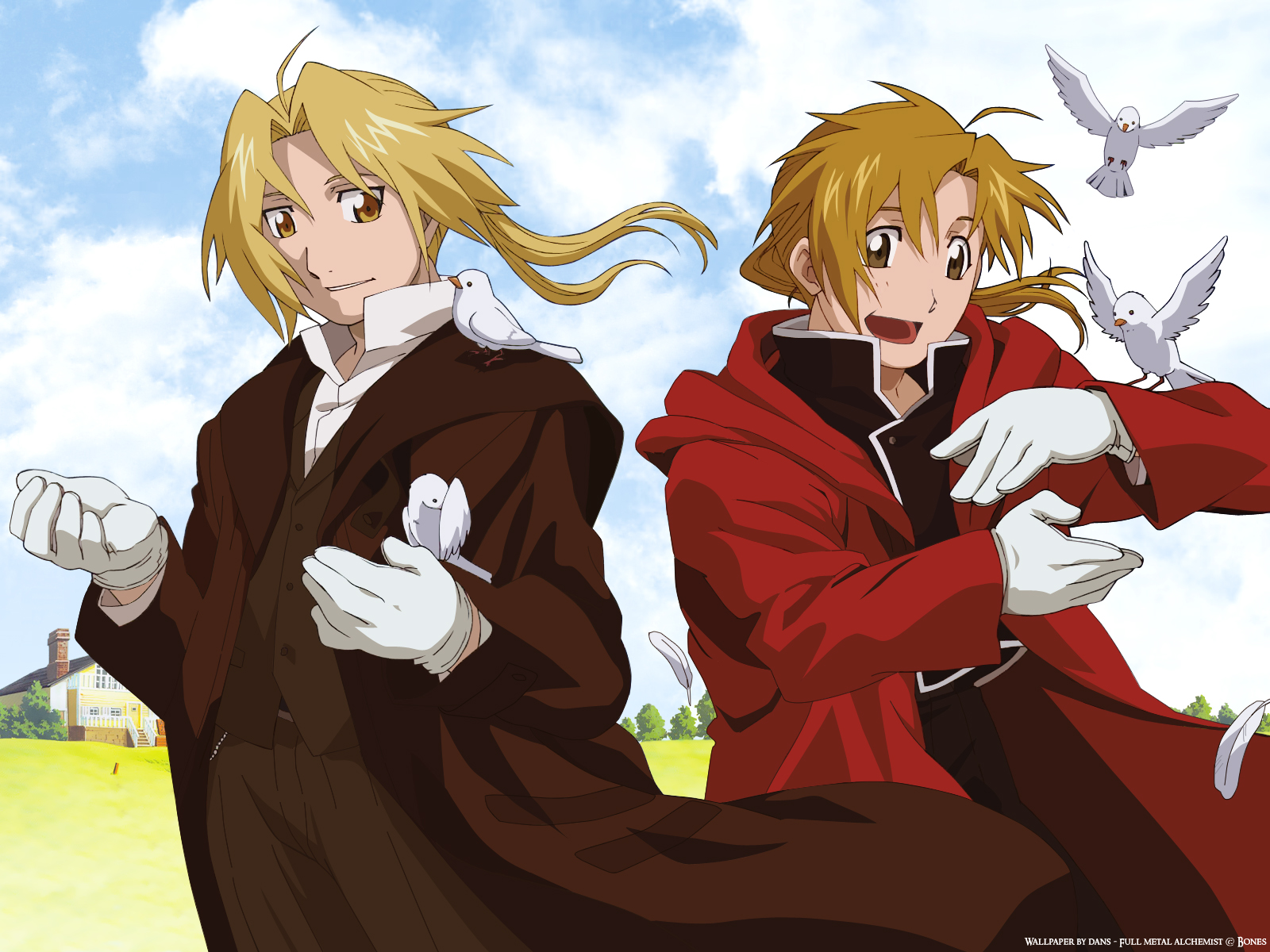 Wallpaper Fullmetal Alchemist - Fullmetal Alchemist Edward And Alphonse , HD Wallpaper & Backgrounds