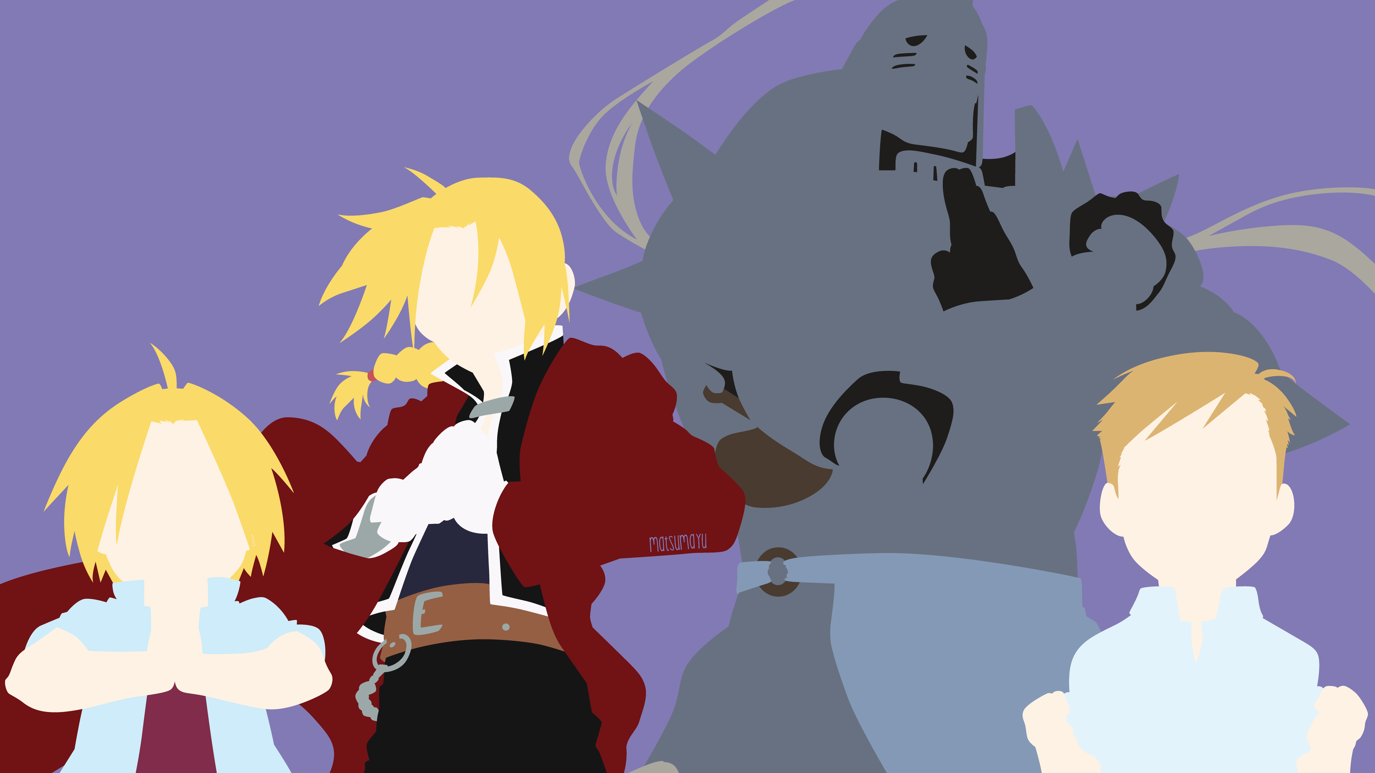 Alphonse Elric, Edward Elric Wallpaper And Background - Minimalist Anime Wallpaper Fullmetal Alchemist , HD Wallpaper & Backgrounds