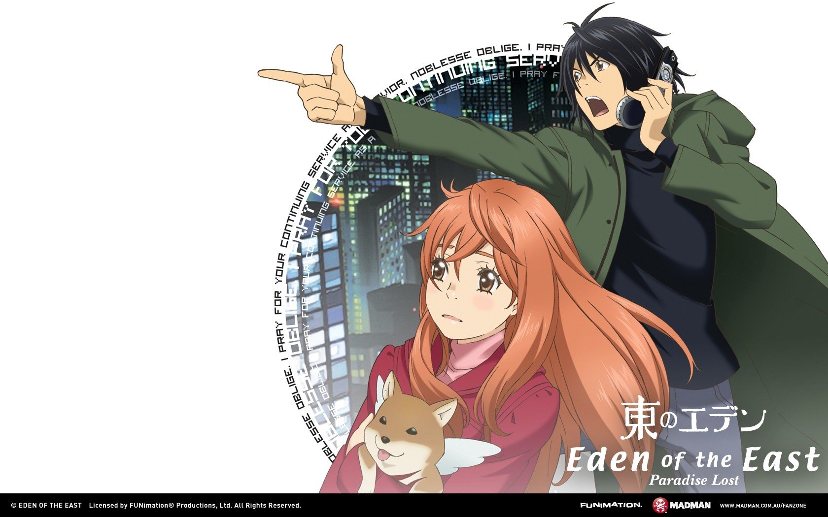 Higashi No Eden, Takizawa Akira, Morimi Saki, Anime - Eden Of The East , HD Wallpaper & Backgrounds