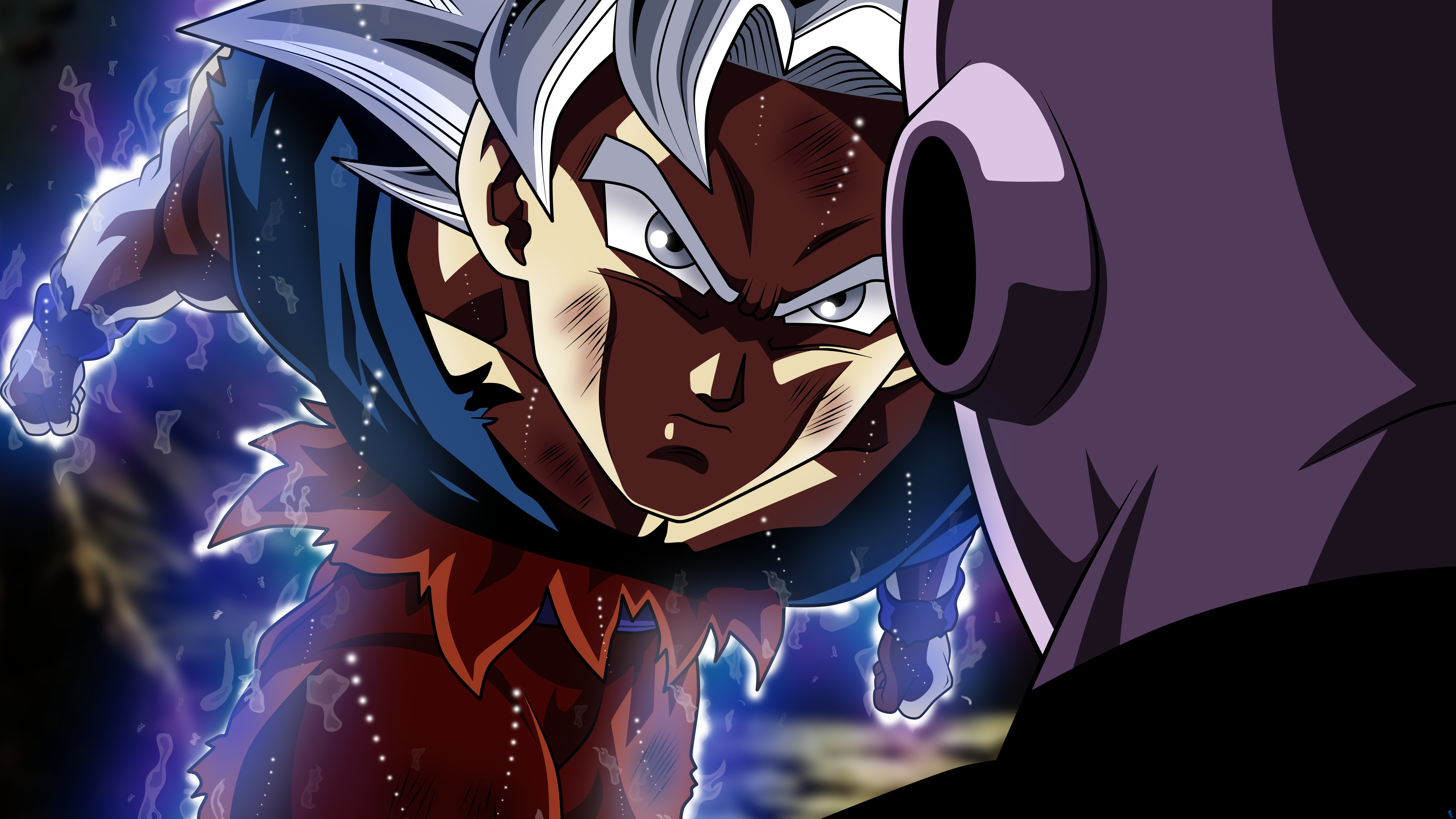 Goku, Ultra Instinct Wallpaper And Background - Goku Vs Jiren Hd , HD Wallpaper & Backgrounds