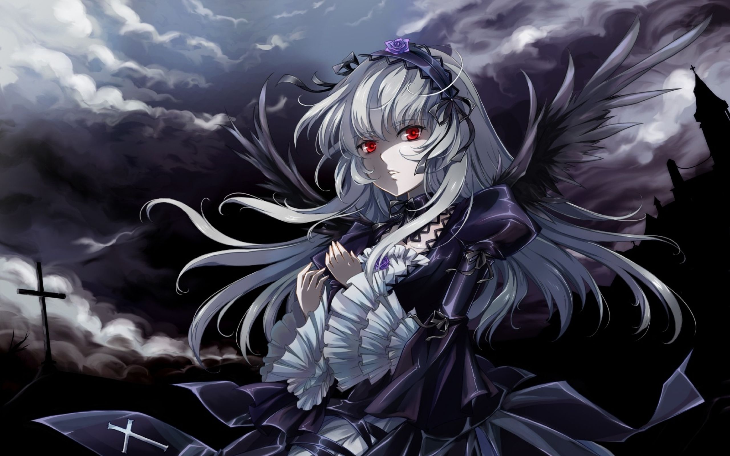 Anime Wallpapers - Anime Girl Fallen Angel , HD Wallpaper & Backgrounds