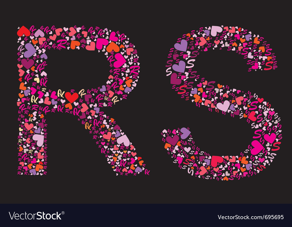 Letter R S Valentine Alphabet Vector Image - Rs Letter , HD Wallpaper & Backgrounds
