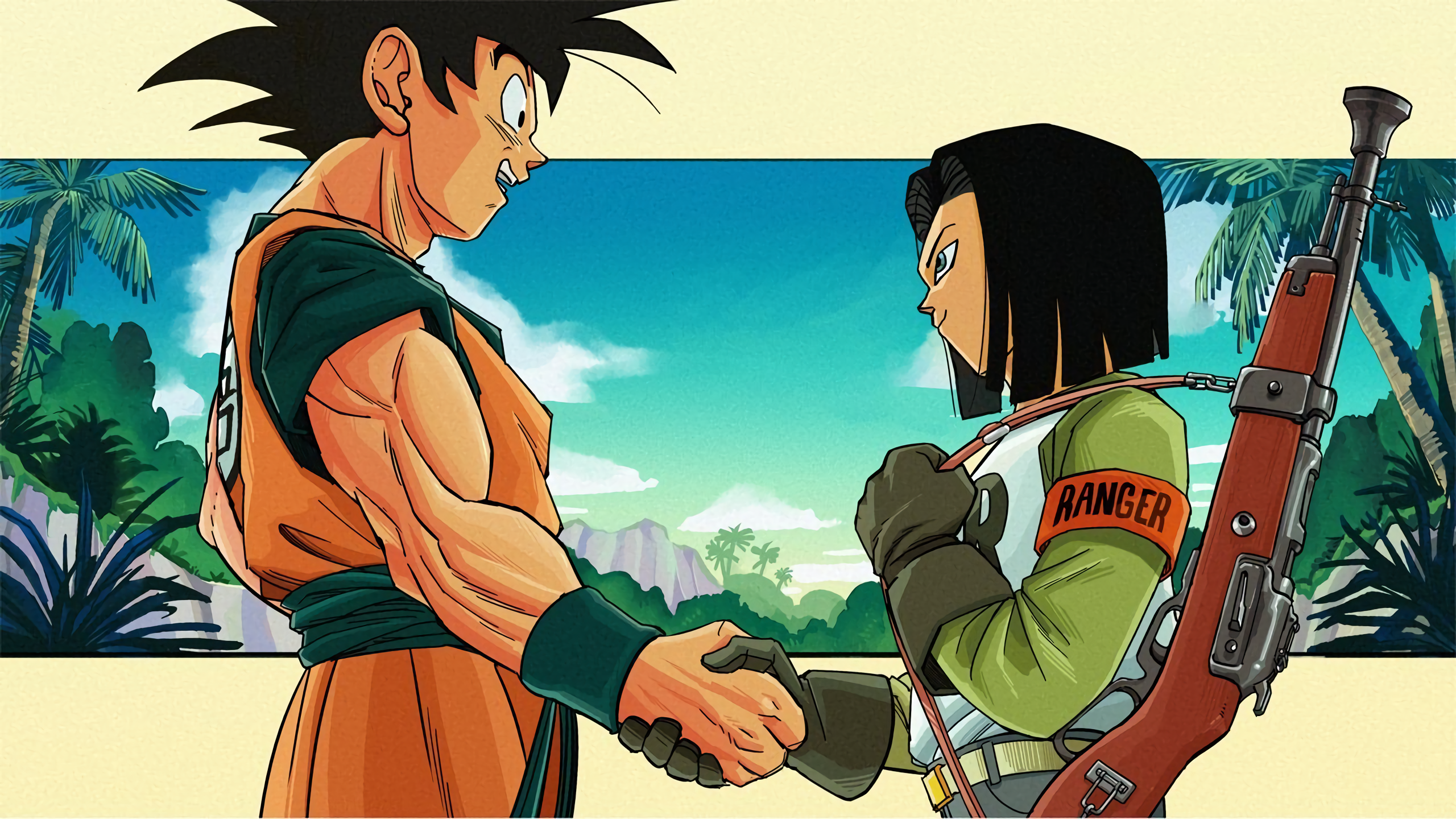 Android 17 Fond D'écran Entitled Goku And Android 17 - Dragon Ball Super 88 , HD Wallpaper & Backgrounds