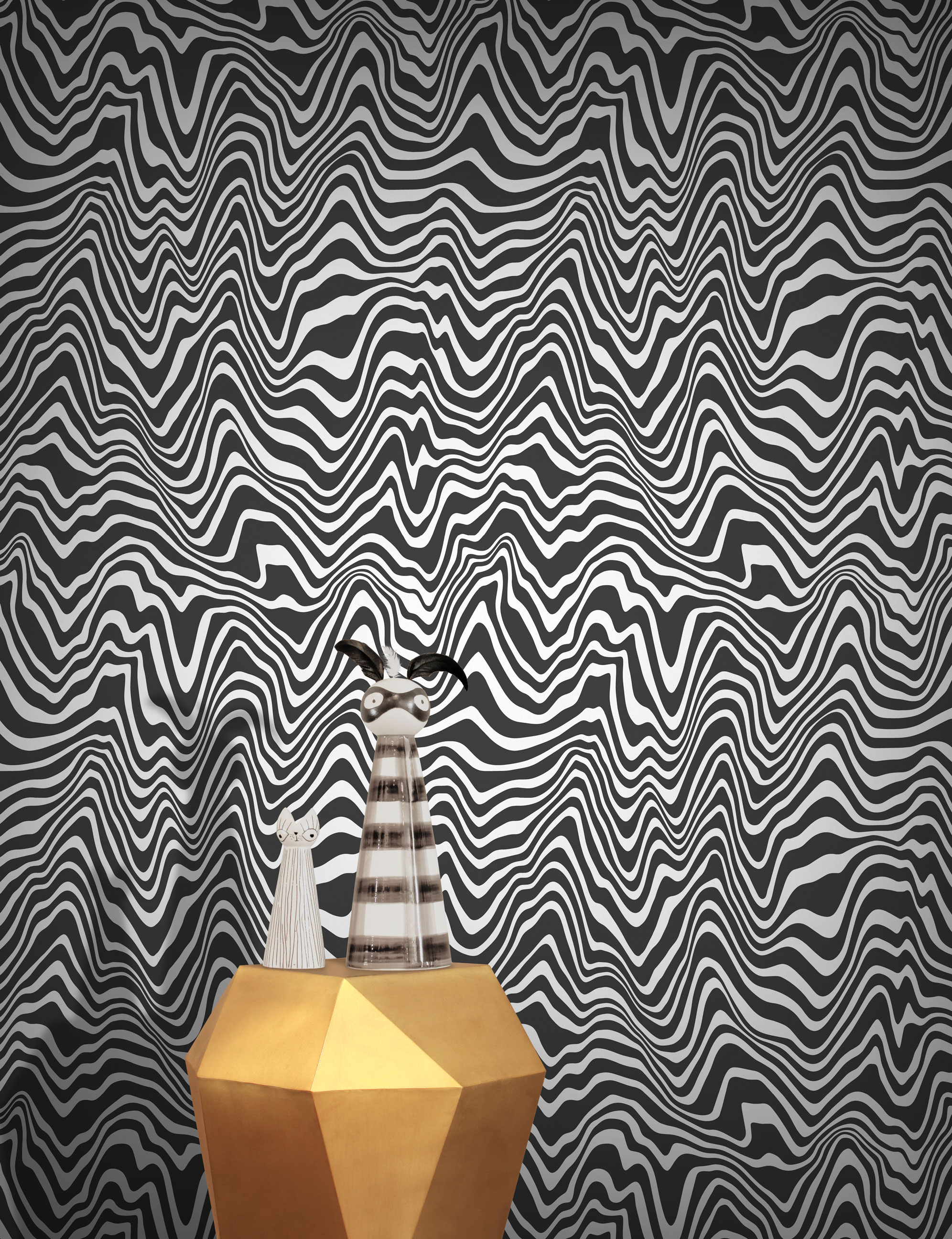 Black & White - Wavy Acid , HD Wallpaper & Backgrounds