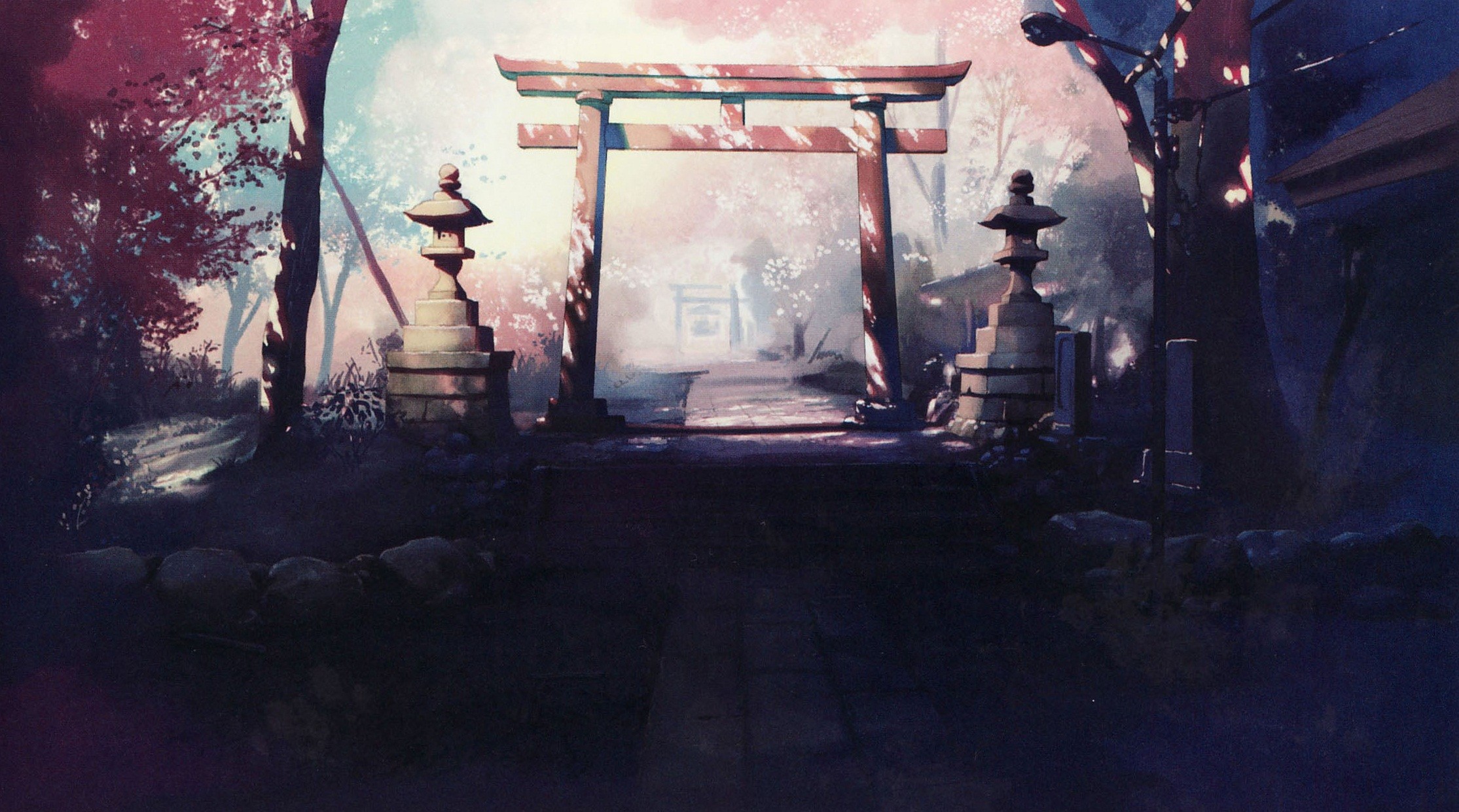 Japanese Memories Shrine Makoto Shinkai 5 Centimeters - Jin Grand Chase Mobile , HD Wallpaper & Backgrounds