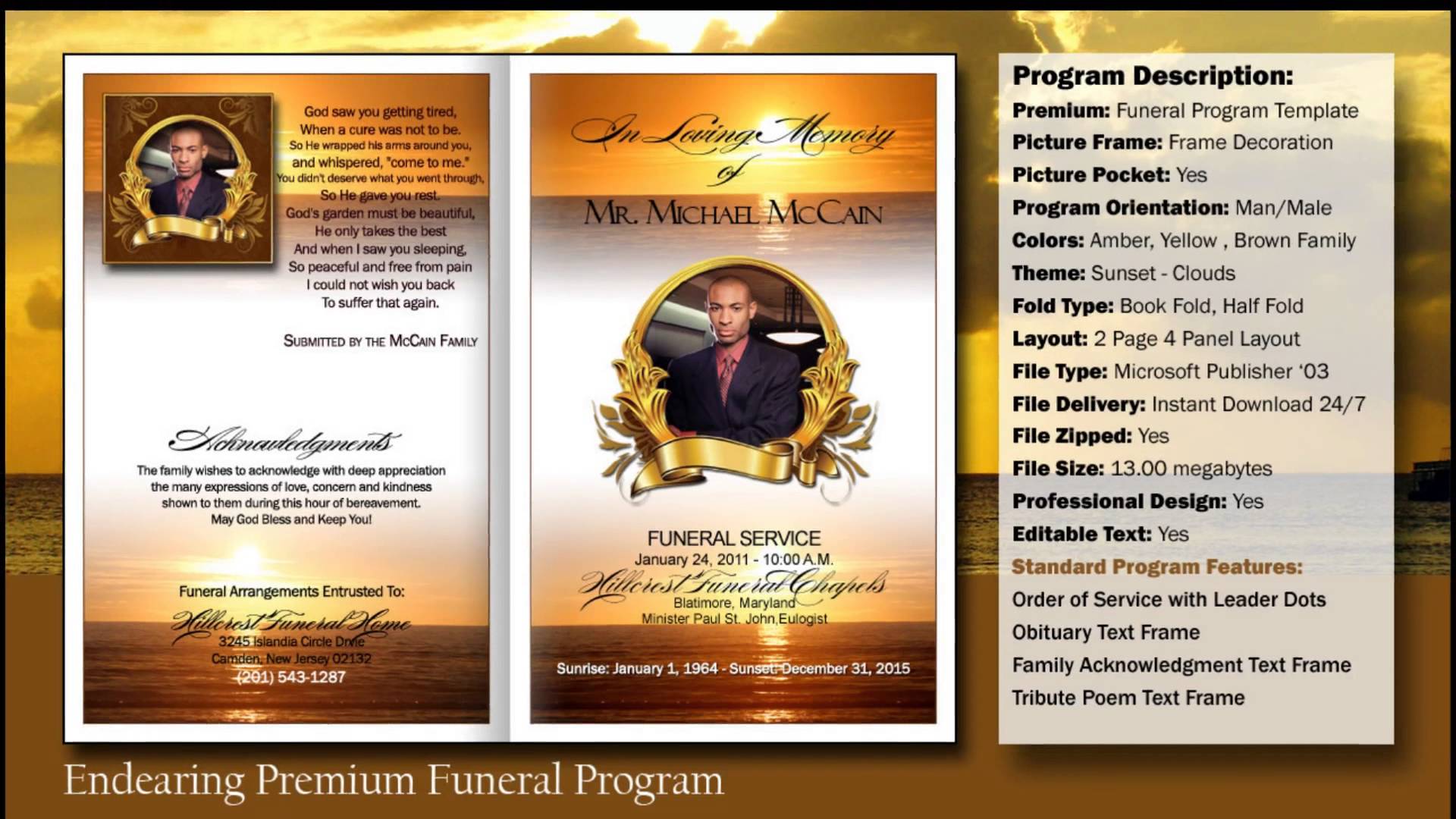 Funeral Program Endearing Template Bunch Ideas Of Free - Flyer , HD Wallpaper & Backgrounds