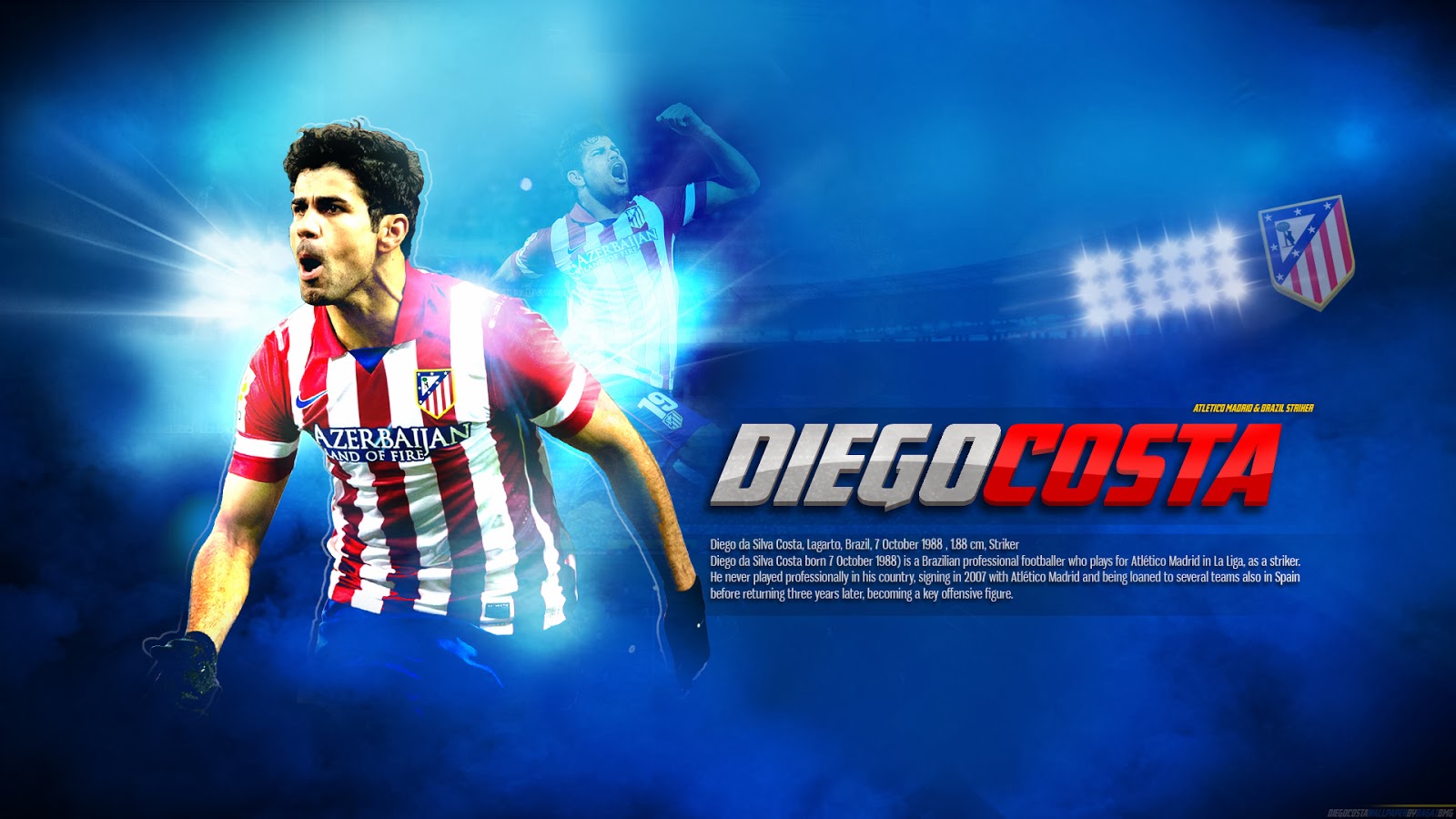 2014 Diego Costa Atletico Madrid Wallpapers - Diego Costa Atletico De Madrid , HD Wallpaper & Backgrounds