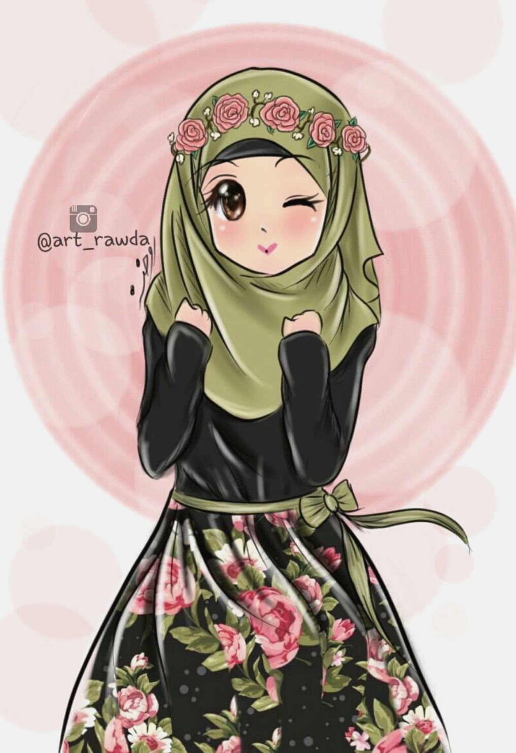 Hijab Anime Muslim Hijab Hijab Niqab Hijabi Girl Girl - Muslimah Cute Hijab Cartoon , HD Wallpaper & Backgrounds